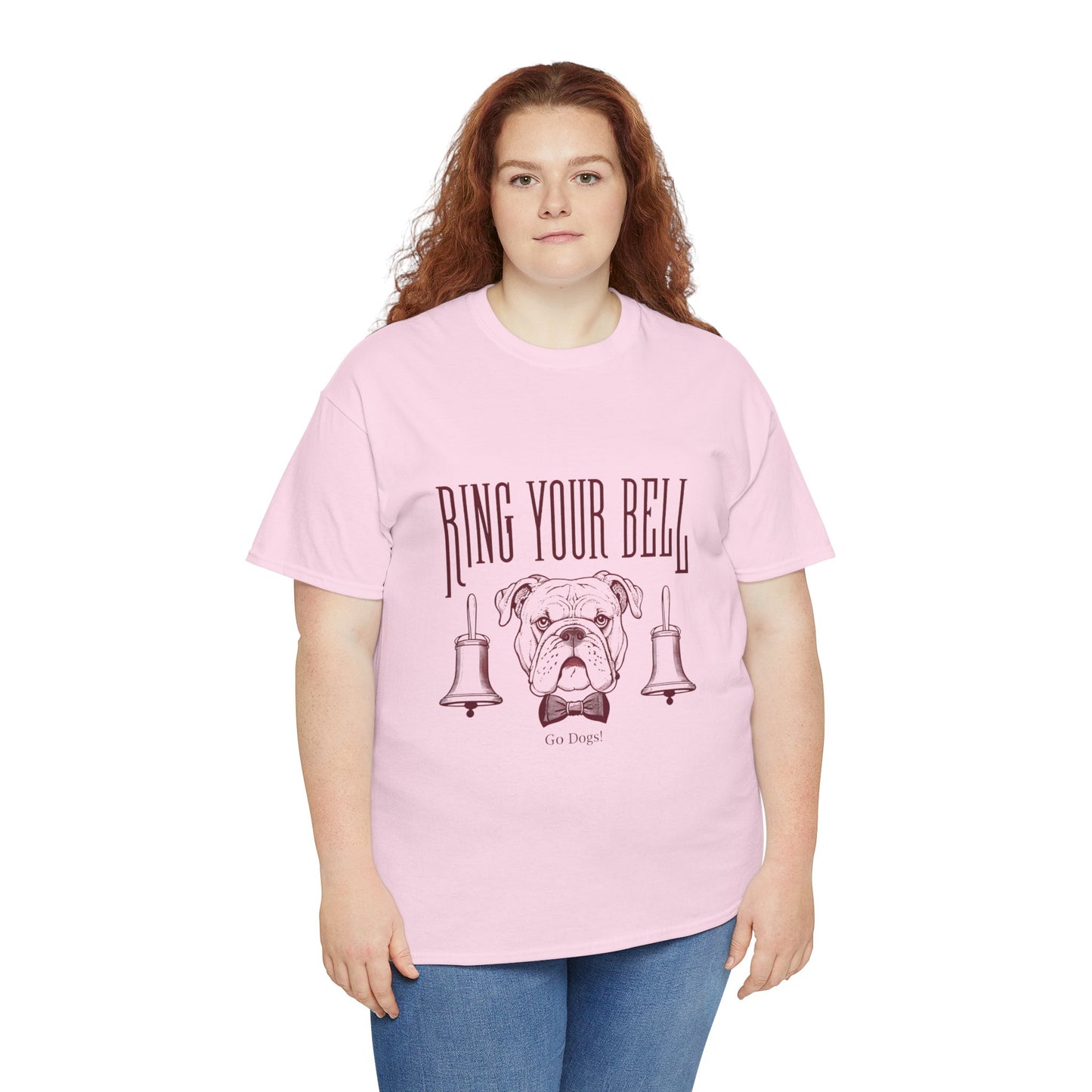 Dog Lover's Unisex Heavy Cotton Tee | 'Ring Your Bell' Shirt, Bulldog Tee, Pet Owner Gift, Funny Dog Apparel, Casual Wear