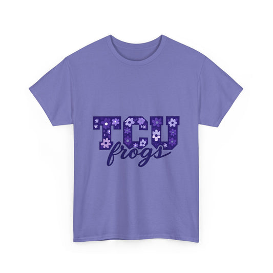 TCU Frogs Unisex Heavy Cotton Tee - College Shirt, Student Apparel, Casual Wear, Graduation Gift, Sports Fan Tee
