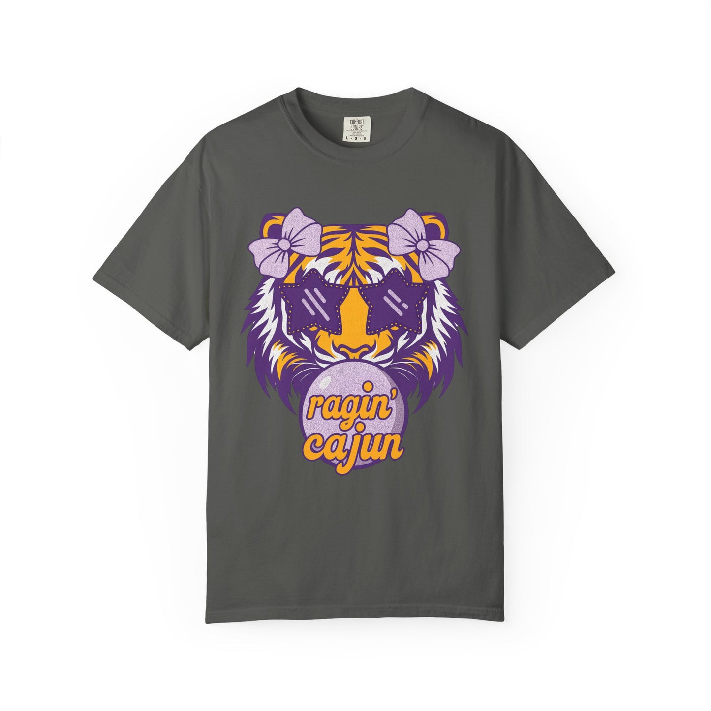 Ragin Cajun Bow Bubble Tiger T-Shirt - Casual Wear and Gift for Animal Lovers