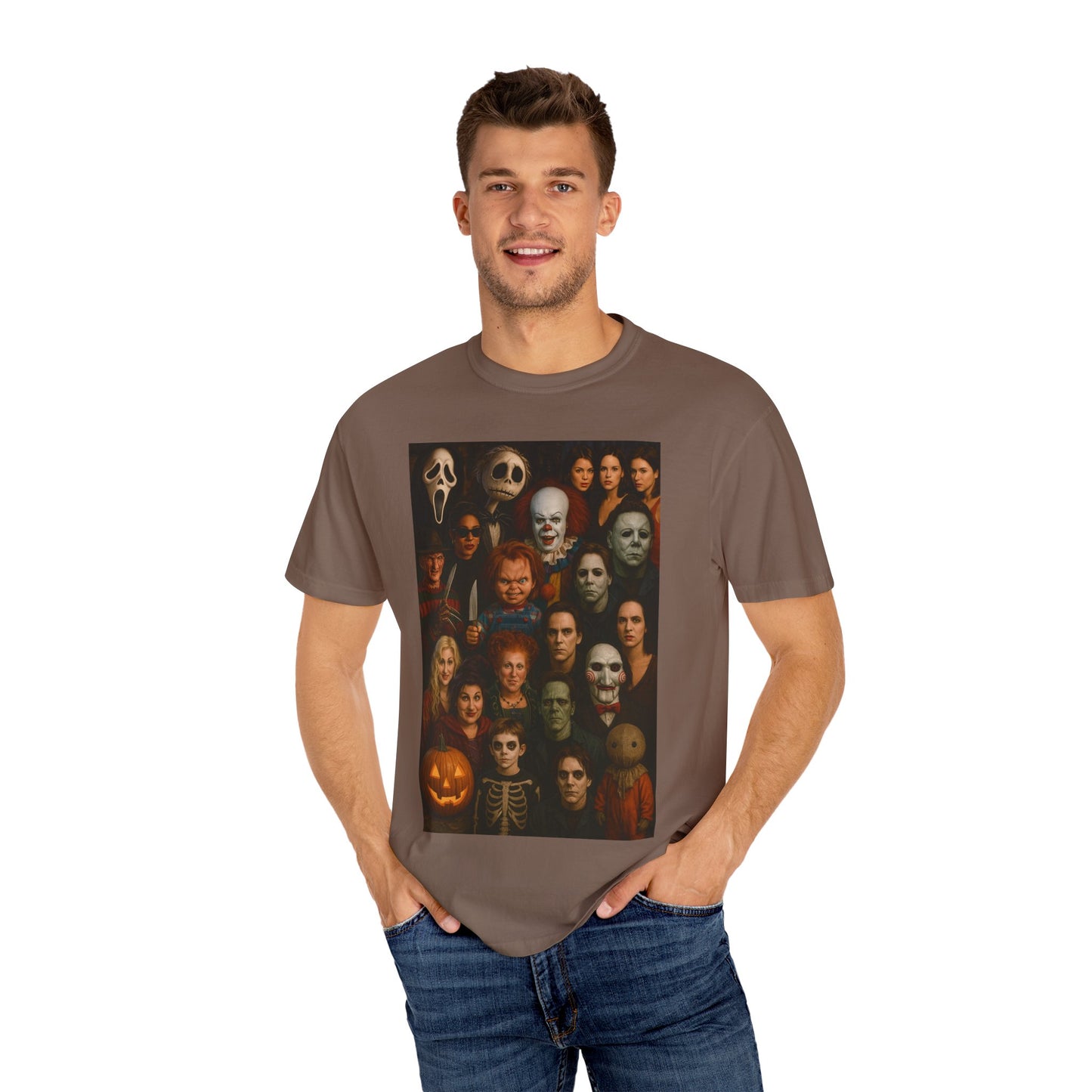 Spooky Halloween T-Shirt | Unisex Garment-Dyed Tee Featuring Iconic Horror Movie Characters, Perfect for Halloween Parties, Horror [...]