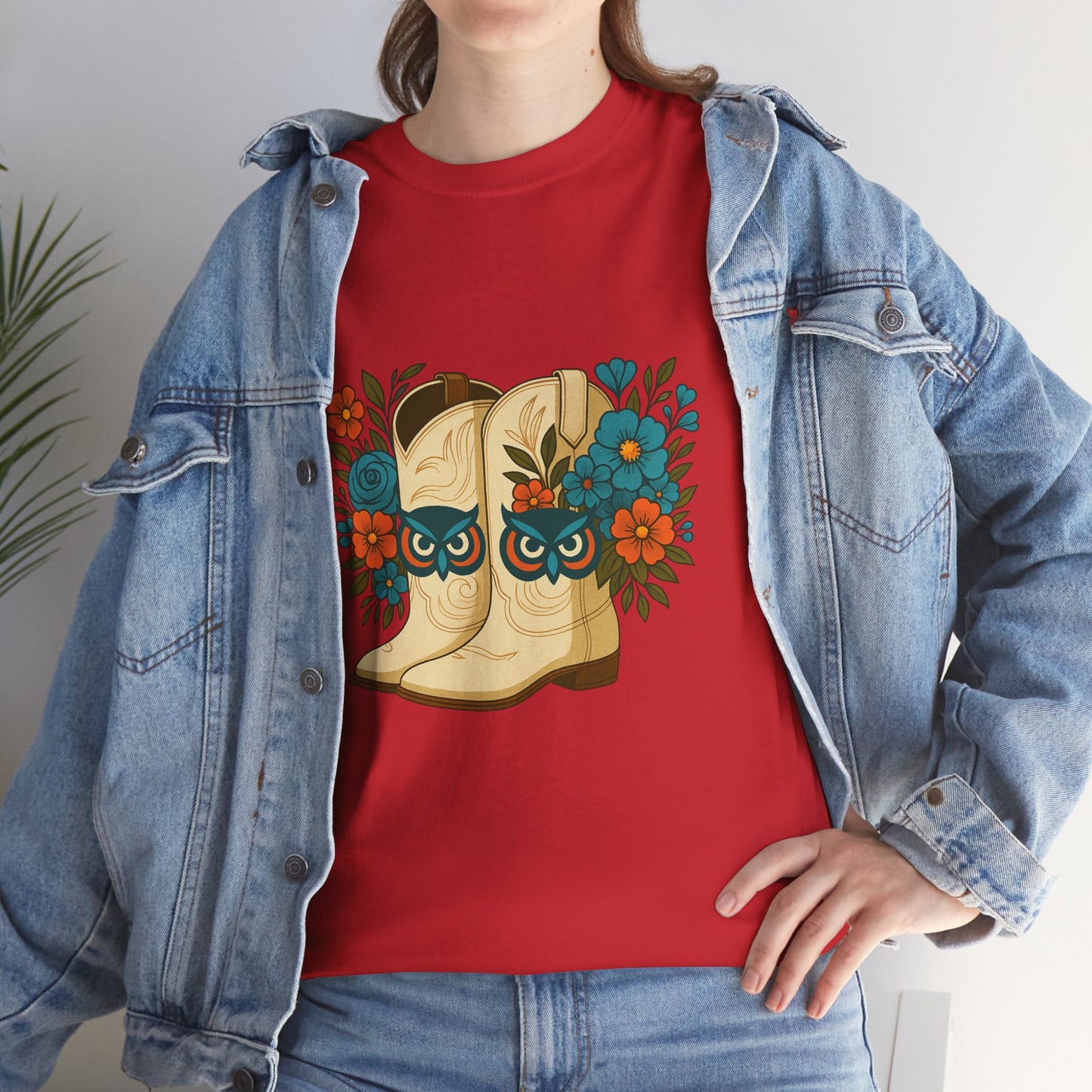 Floral Cowboy Boots Tee, Perfect for Country Music Lovers, Western Style Gift, Casual Outfit, Boho Fashion, Farmhouse Decor