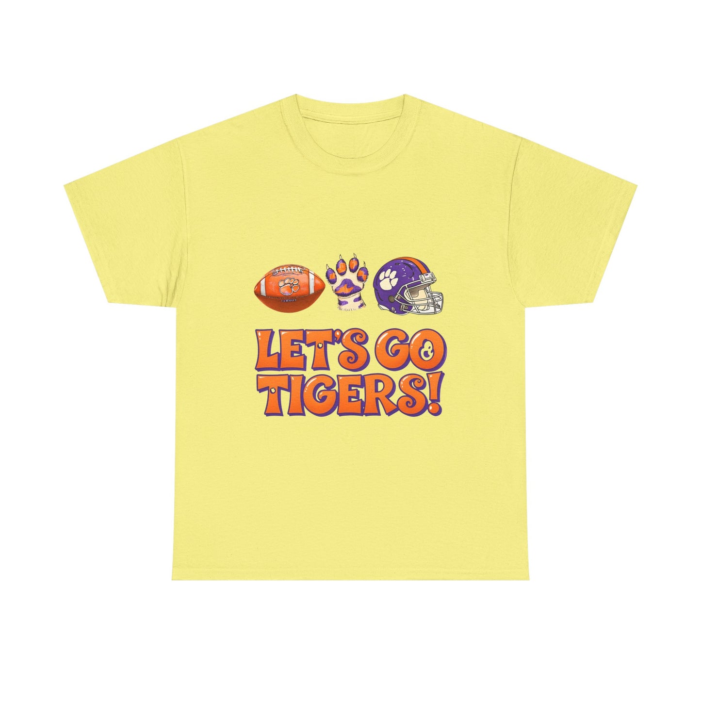 Unisex Heavy Cotton Tee - Let's Go Tigers! Sports Fan Tee, Game Day Shirt, Tailgate Apparel, Team Pride Top, College Football Gear