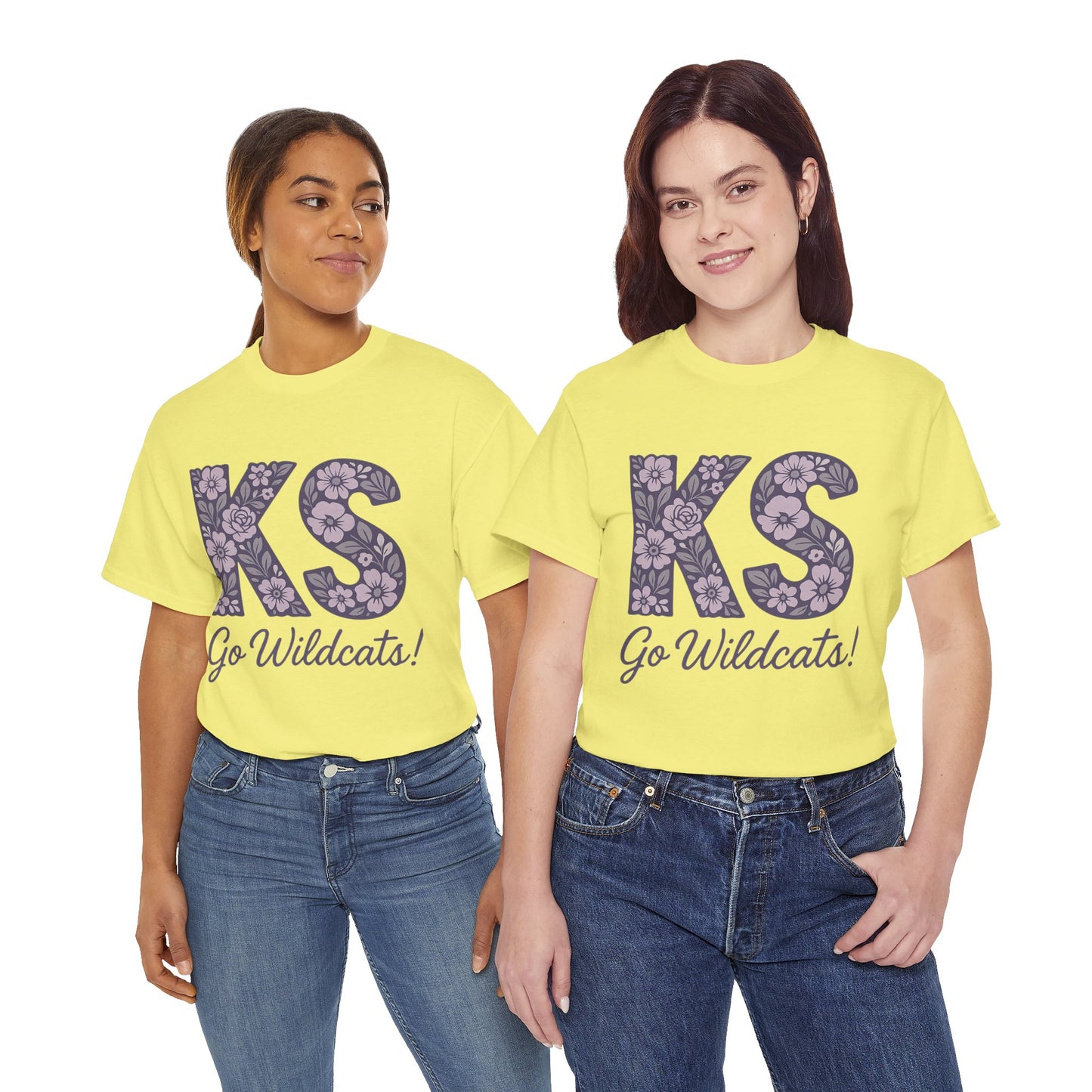 KS Floral Team Spirit Tee: Celebrate Kansas State Wildcats in Style, Perfect for Sports Events, Gifts, & Casual Wear