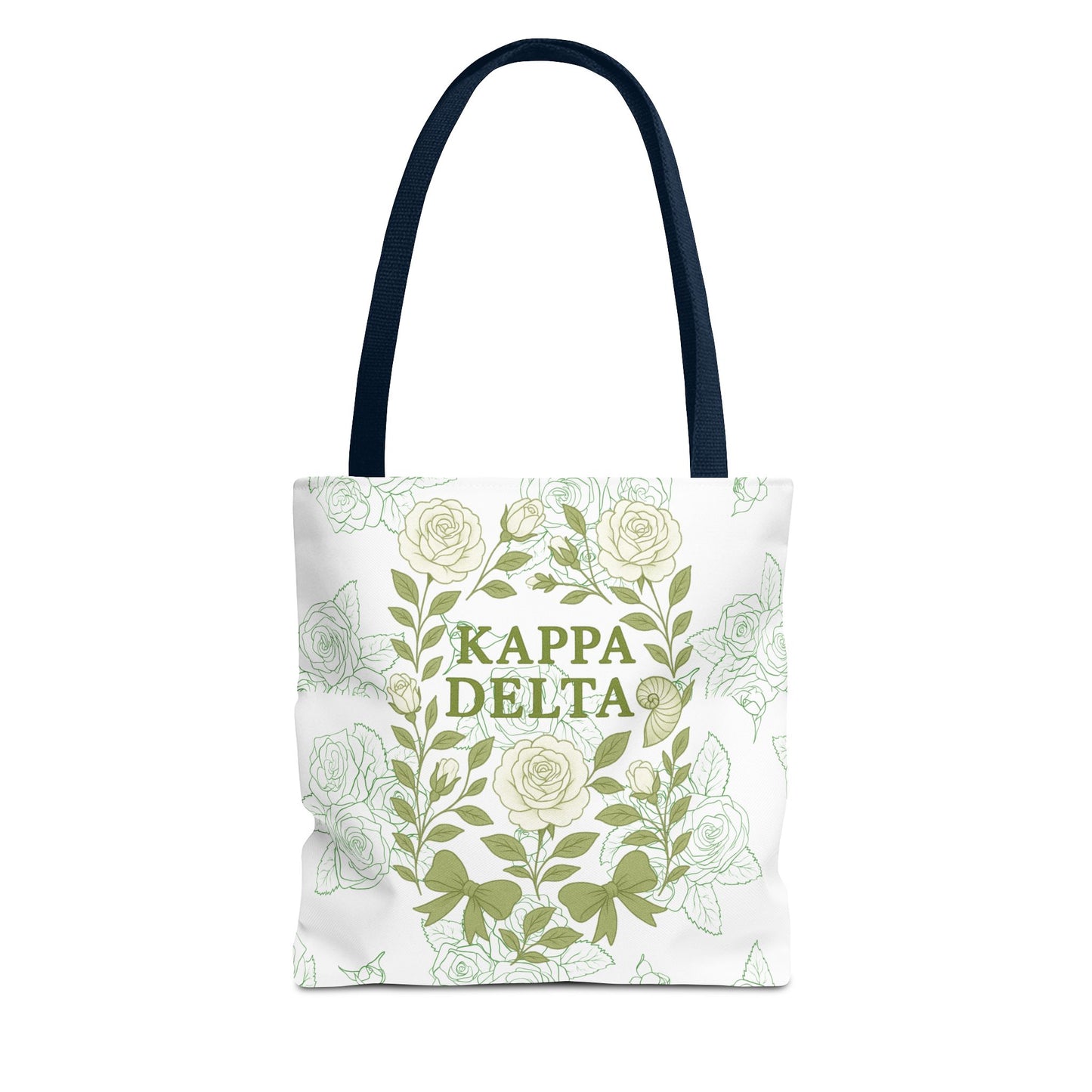 Elegant Kappa Delta Tote Bag, Floral AOP Design, Sorority Bag, Gift for Sisters, Eco-Friendly Shopping Bag