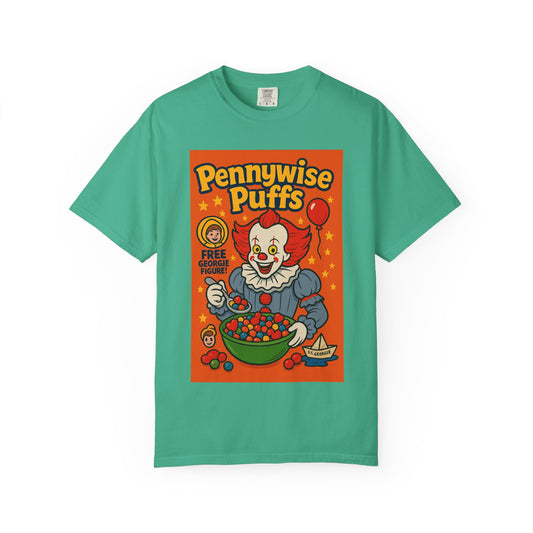Pennywise Puffs T-Shirt | Unisex Graphic Tee for Horror Fans, Perfect for Halloween, Movie Nights, Gifts, Cosplay