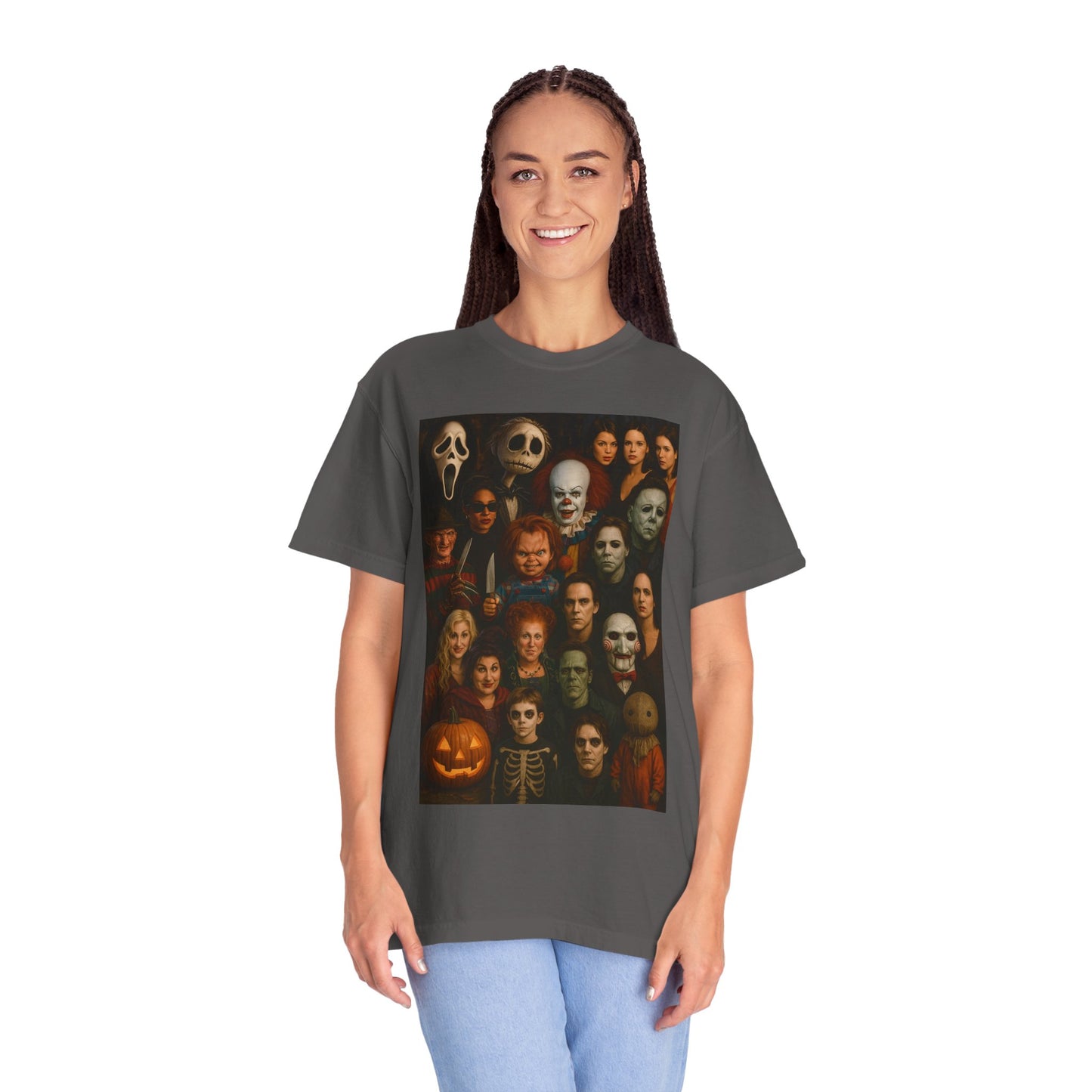 Spooky Halloween T-Shirt | Unisex Garment-Dyed Tee Featuring Iconic Horror Movie Characters, Perfect for Halloween Parties, Horror [...]