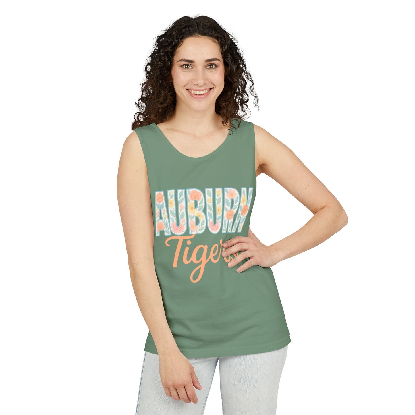 Auburn Tigers Garment-Dyed Tank Top, Summer Fashion, Sports Apparel, College Gear, Gifts for Students, Comfort Colors