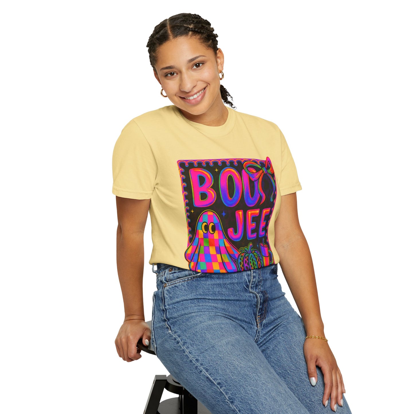 BOOJee Retro Comfort Colors, Garment-Dyed T-shirt, Colorful Graphic Tee, Unisex Streetwear, Fun Gift, Festival Fashion, Vegan Style