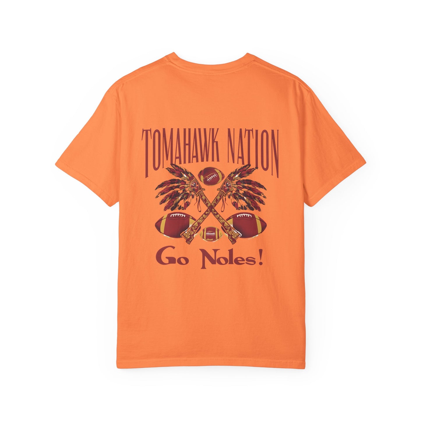 Tomahawk Nation T-Shirt, Unisex College Football Tees, Garment-Dyed Fan Apparel, Go Noles Spirit Wear, Game Day Outfit