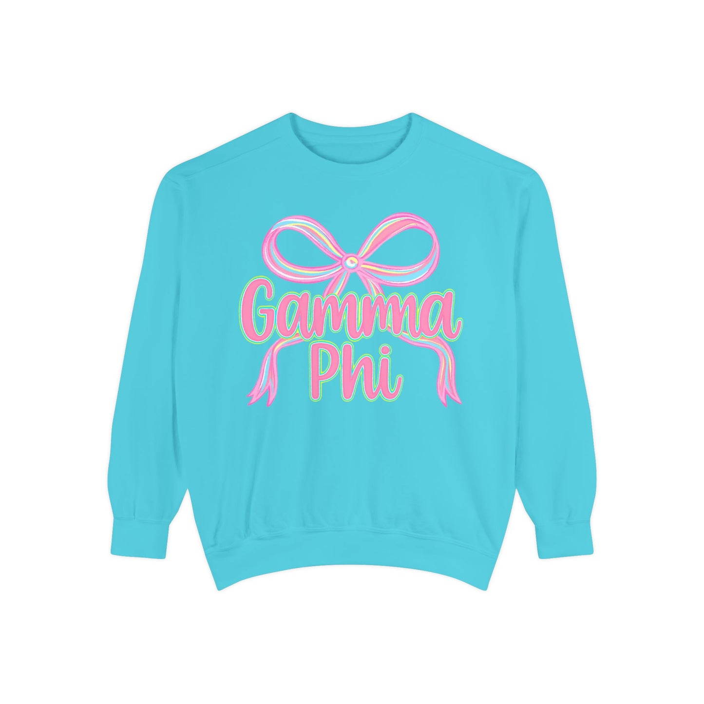 GammaPhi Garment-Dyed Sweatshirt | Cozy Sorority Sweatshirt, Unisex Apparel, Sorority Gift, Casual Wear, College Spirit Wear
