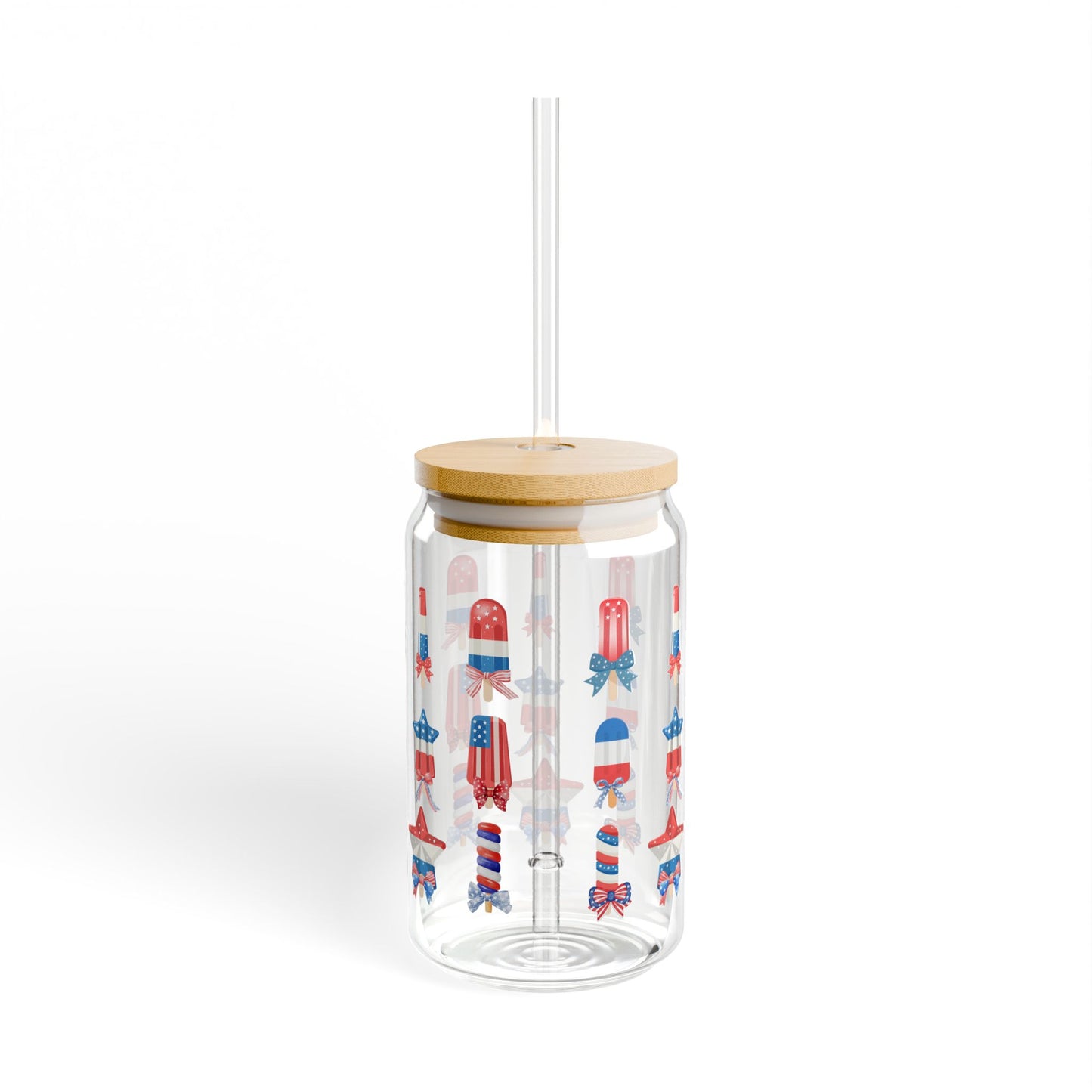 Patriotic Sipper Glass, 16oz - Summer BBQ Drinkware, 4th of July Decorations, Reusable Beverage Container, Fun Party Accessory, Unique [...]