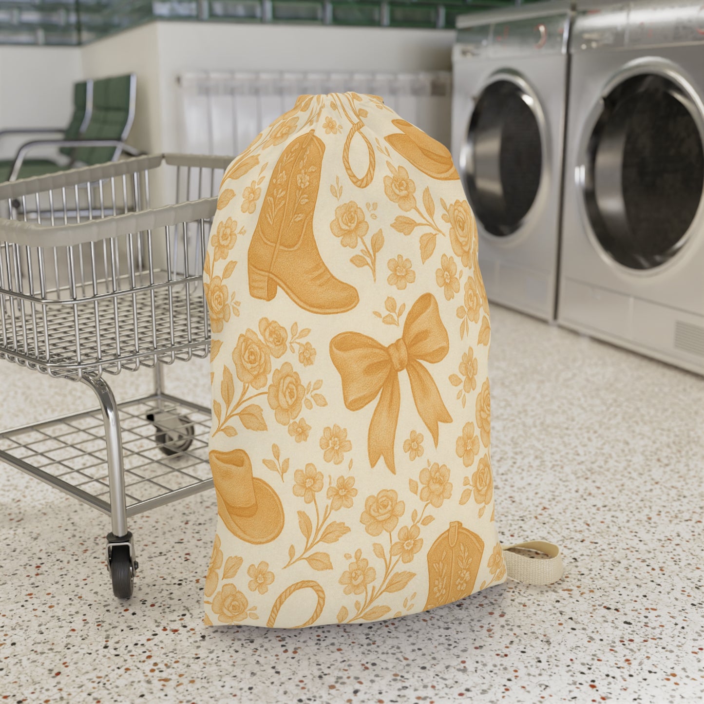 Oklahoma Cowboys Dorm Room, Country Chic Laundry Bag, Rustic Home Storage, Floral Pattern Tote, Western Style Laundry, Ideal for Cowgirl Decor, Gift for Country Lovers