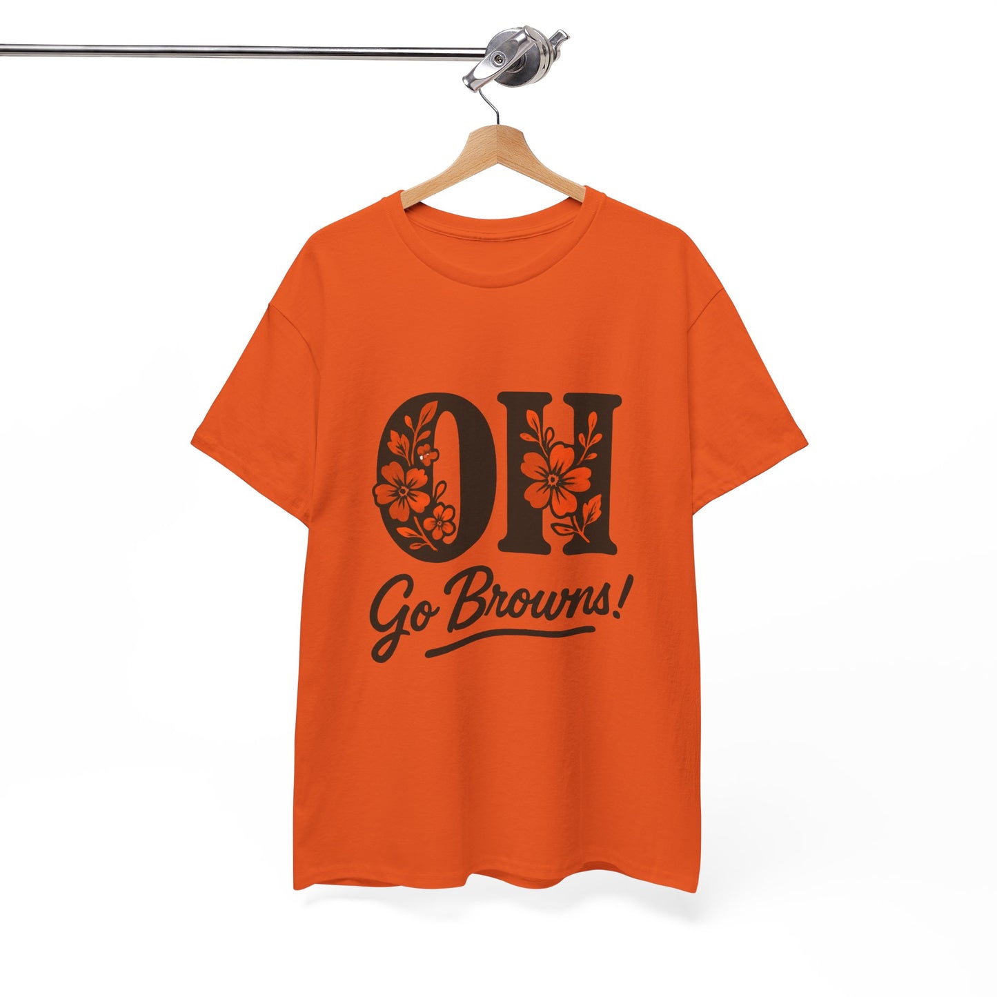 OH Go Browns Floral Unisex Tee, Fan Apparel, Game Day Shirt, Casual Wear, Gift for Sports Lovers