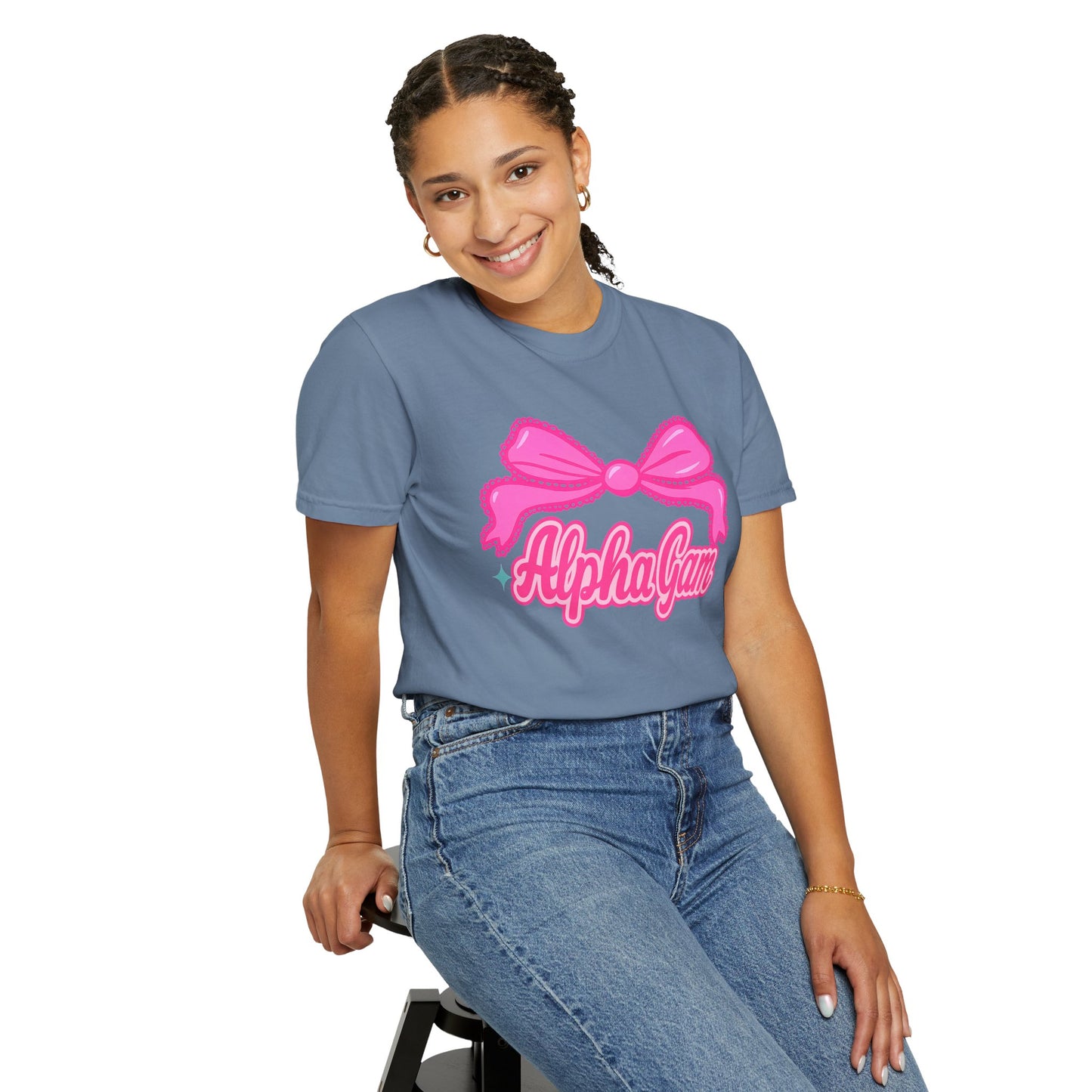 AlphaGam Bow T-Shirt | Unisex Garment-Dyed Tee for Sorority Sisters, College Apparel, Gifts for Greek Life, Casual Outfit, Sorority [...]