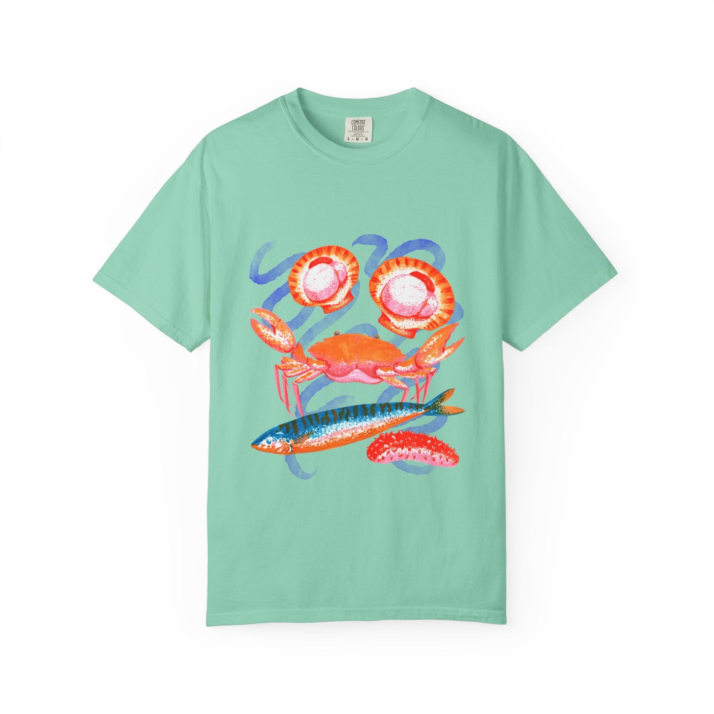 Retro Seafood Graphic T-Shirt - Fresh Catch Comfort Colors Tee