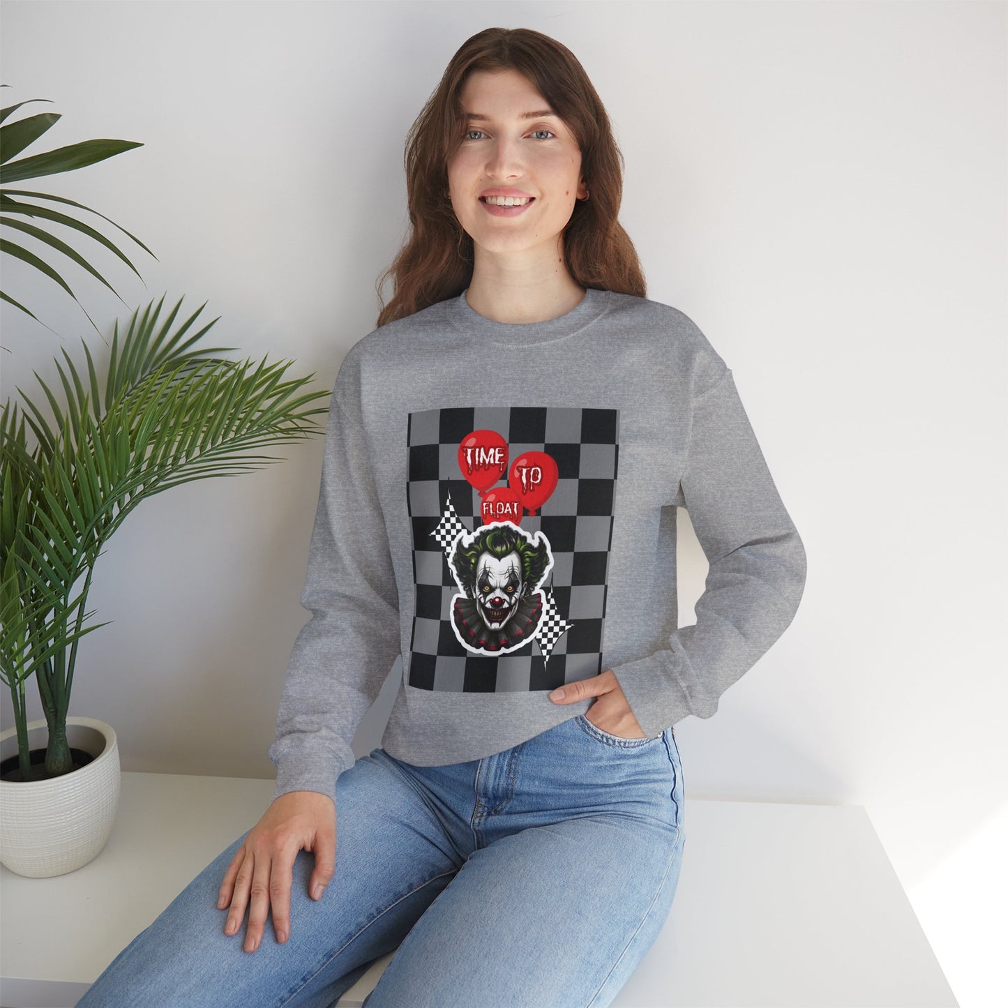 Horror Fan Crewneck Sweatshirt - Time To Float, Love It Or Leave It