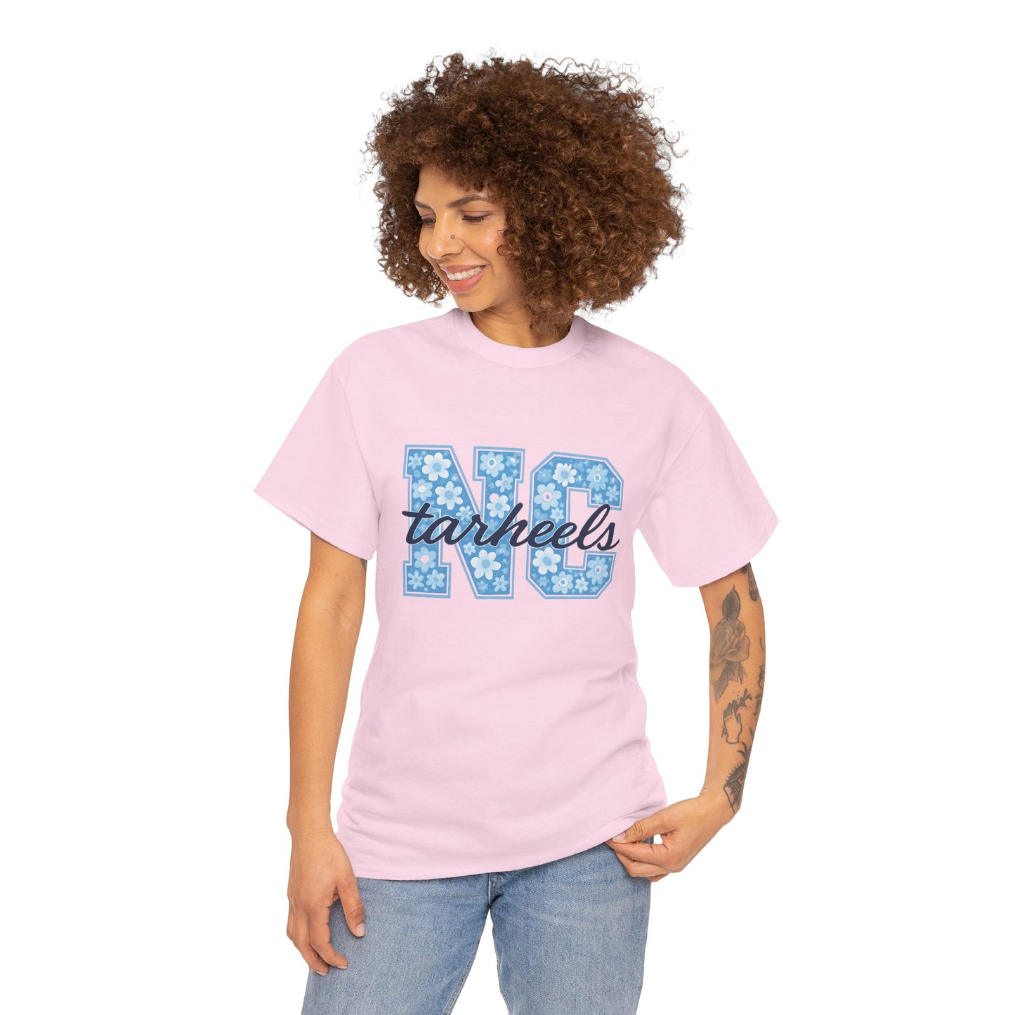 North Carolina Tarheels Unisex Heavy Cotton Tee, College Spirit Wear, Men's and Women's Casual T-Shirt, School Pride Apparel, Gift for Fans