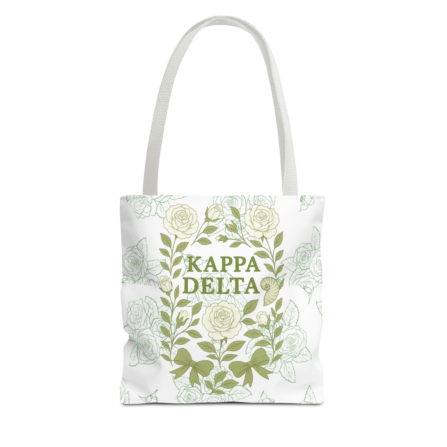 Elegant Kappa Delta Tote Bag, Floral AOP Design, Sorority Bag, Gift for Sisters, Eco-Friendly Shopping Bag