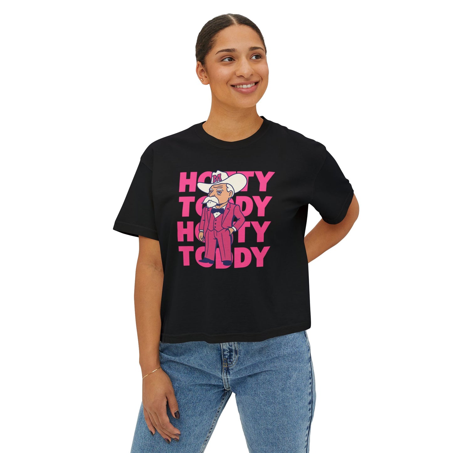Pink Hotty Toddy Boxy Tee | Fun Humor Graphic Shirt