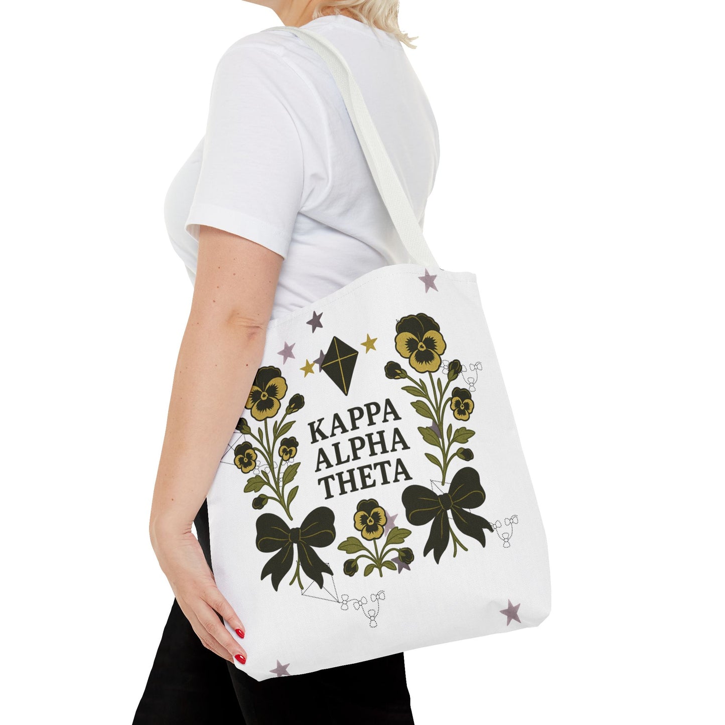 Floral Sorority Tote Bag | Kappa Alpha Theta, Eco-Friendly Bag, Gift for Sisters, College Accessory, Summer Outing Bag