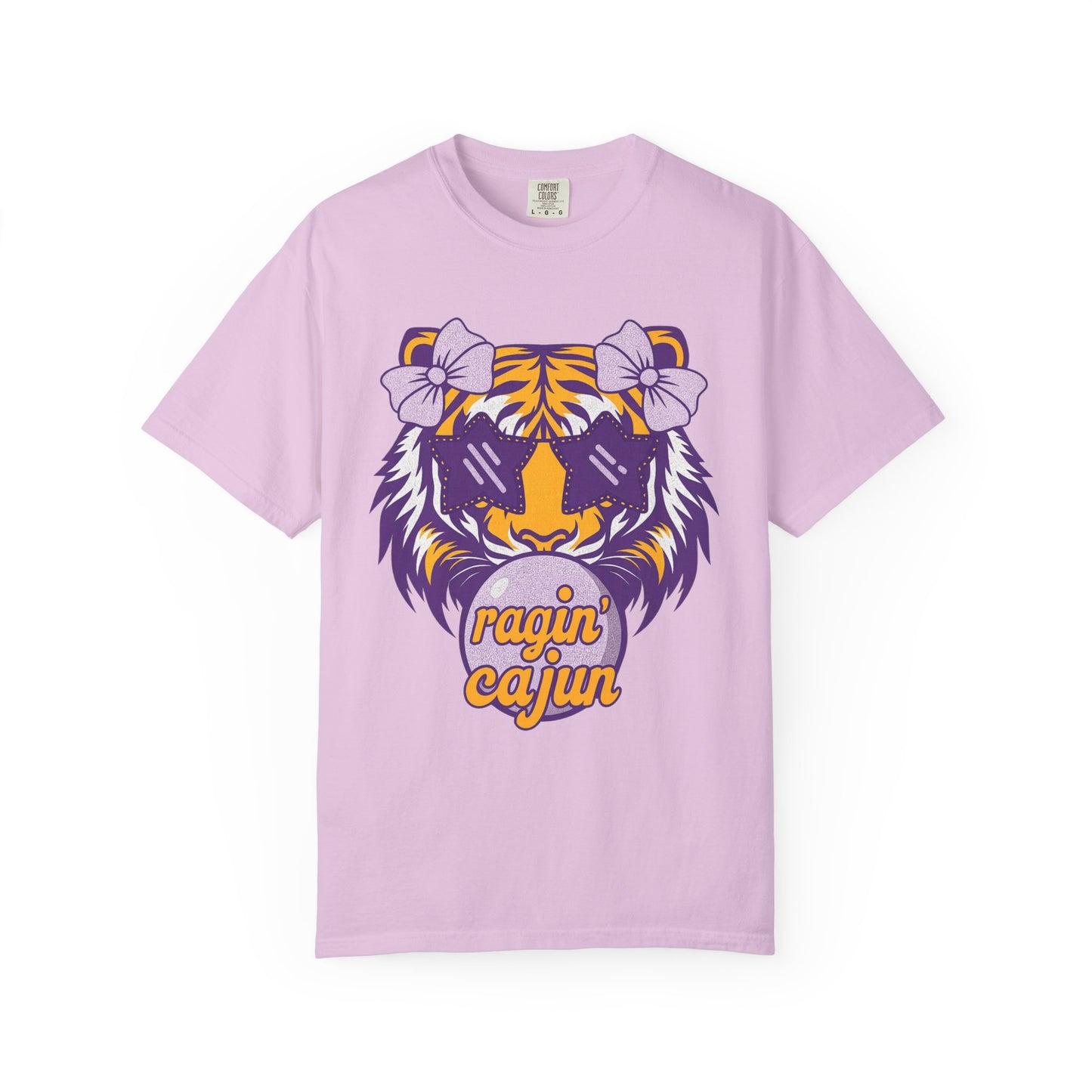 Ragin Cajun Bow Bubble Tiger T-Shirt - Casual Wear and Gift for Animal Lovers
