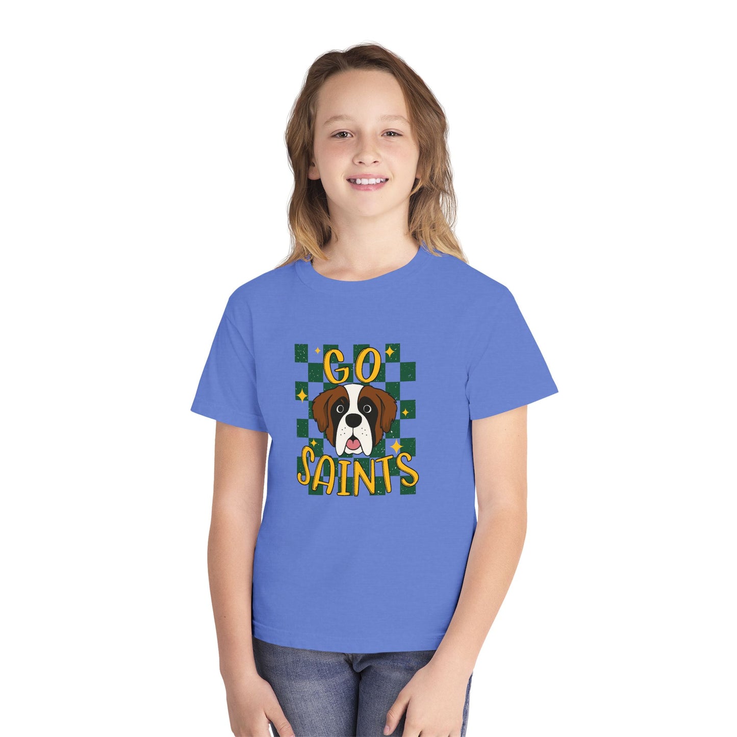 Saints Youth Tee - Perfect for Game Day, Dog Lovers, Team Spirit, Sporty Outfit, Gift for Kids