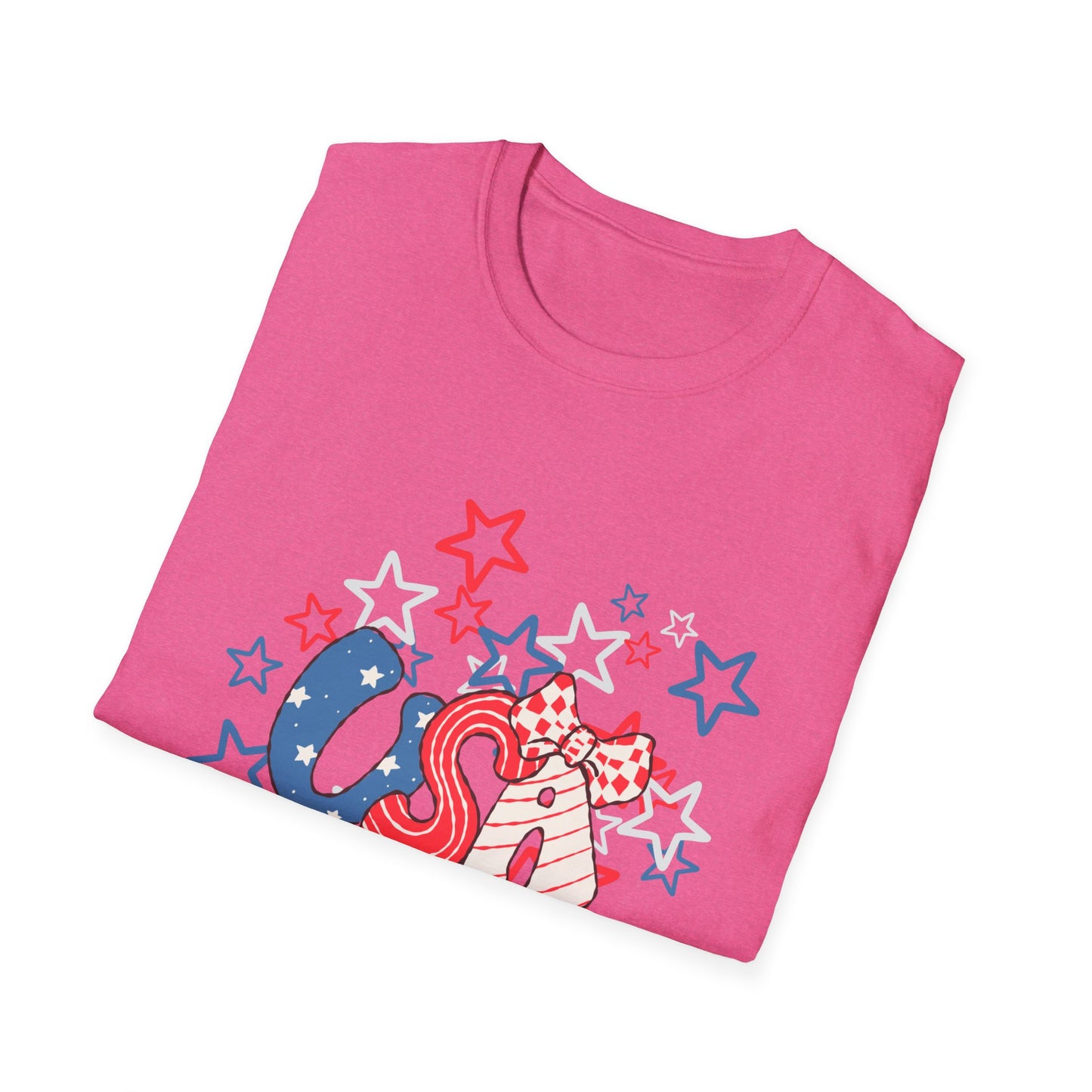 Patriotic Unisex T-Shirt for Independence Day, July 4th Celebration, Star-Patterned Tee, USA Graphic Top, Casual American Apparel