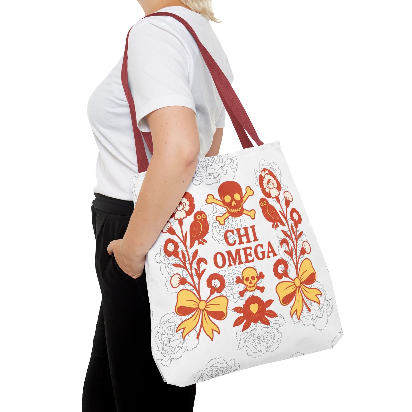 Chi Omega Floral Tote Bag