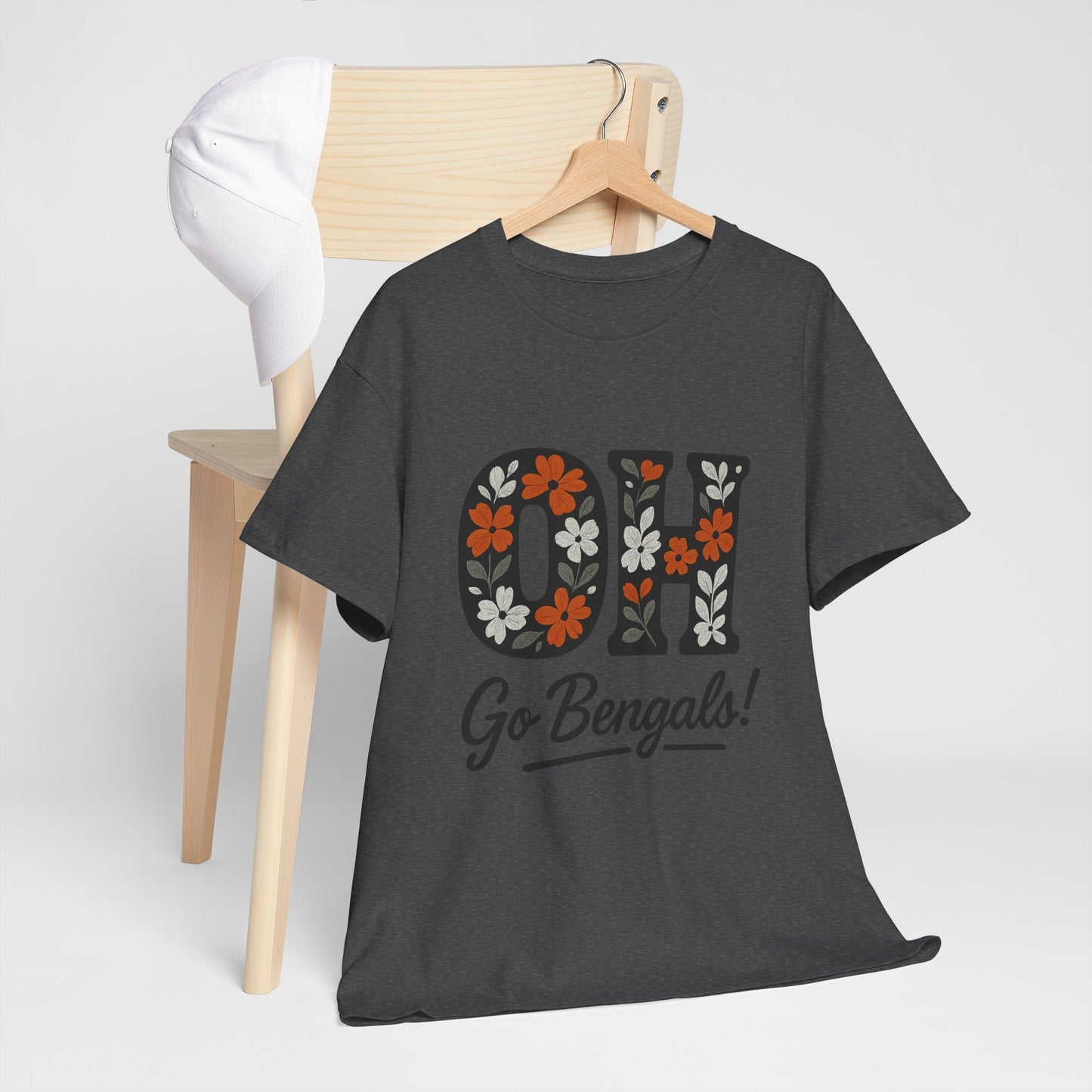 Bengals Floral Tee - Unisex Heavy Cotton