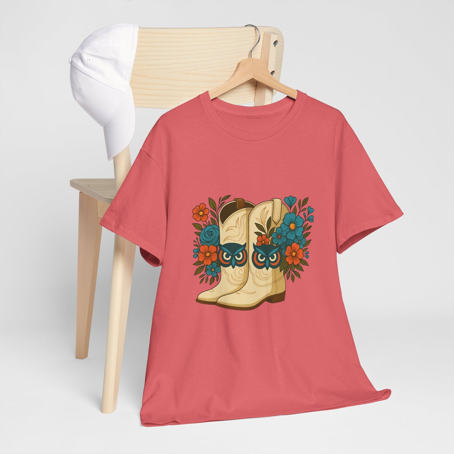 Floral Cowboy Boots Tee, Perfect for Country Music Lovers, Western Style Gift, Casual Outfit, Boho Fashion, Farmhouse Decor