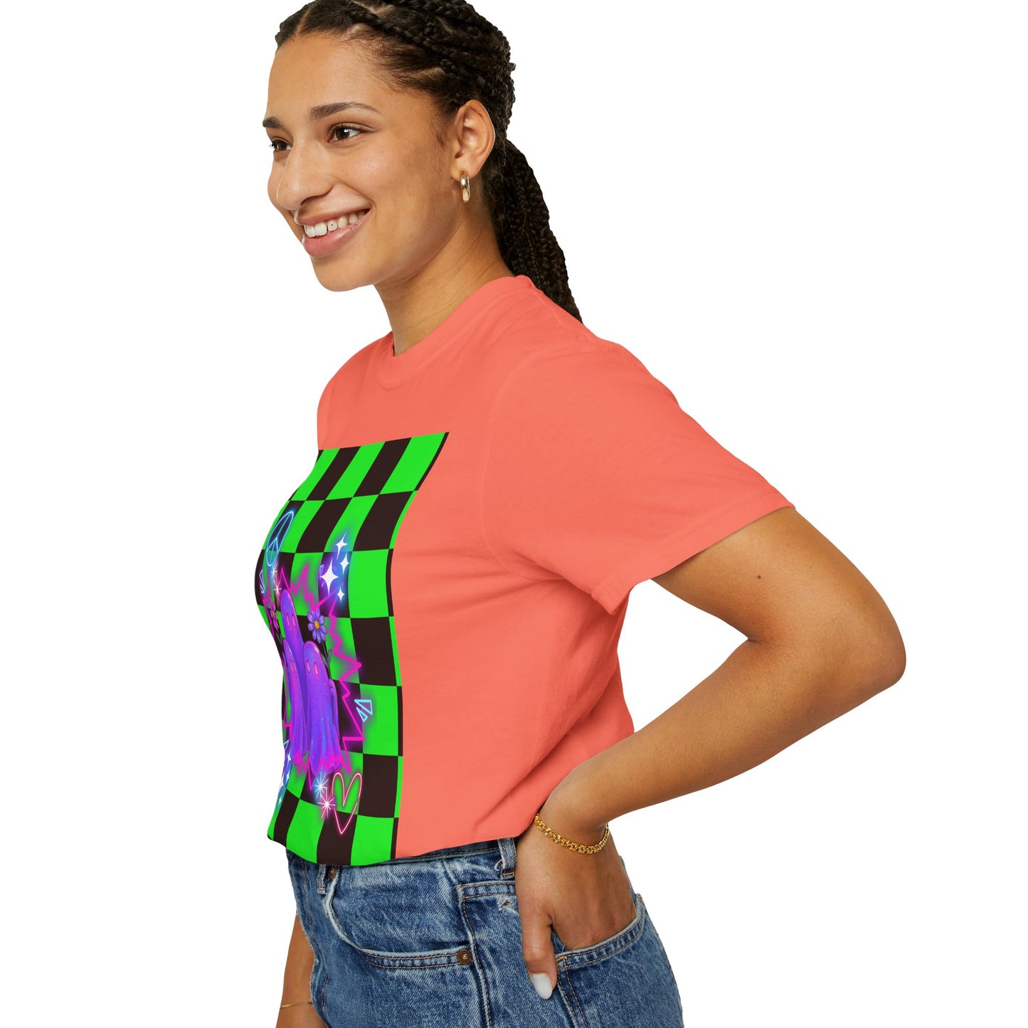Vibrant Ghost Graphic Tee, Unisex T-shirt, Retro Vibe Shirt, Perfect for Halloween, Party Wear, Casual Style, Unique Gift