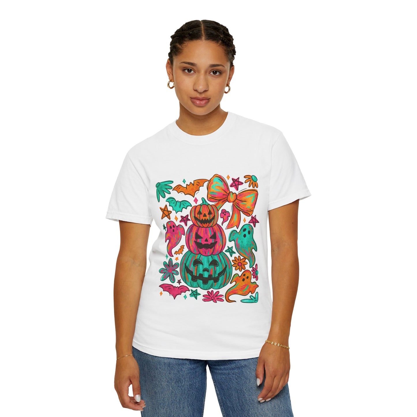 Whimsical Halloween T-Shirt, Perfect for Fall Celebrations, Ghosts & Pumpkins Design, Unisex Tee, Festive Apparel, Halloween Costume