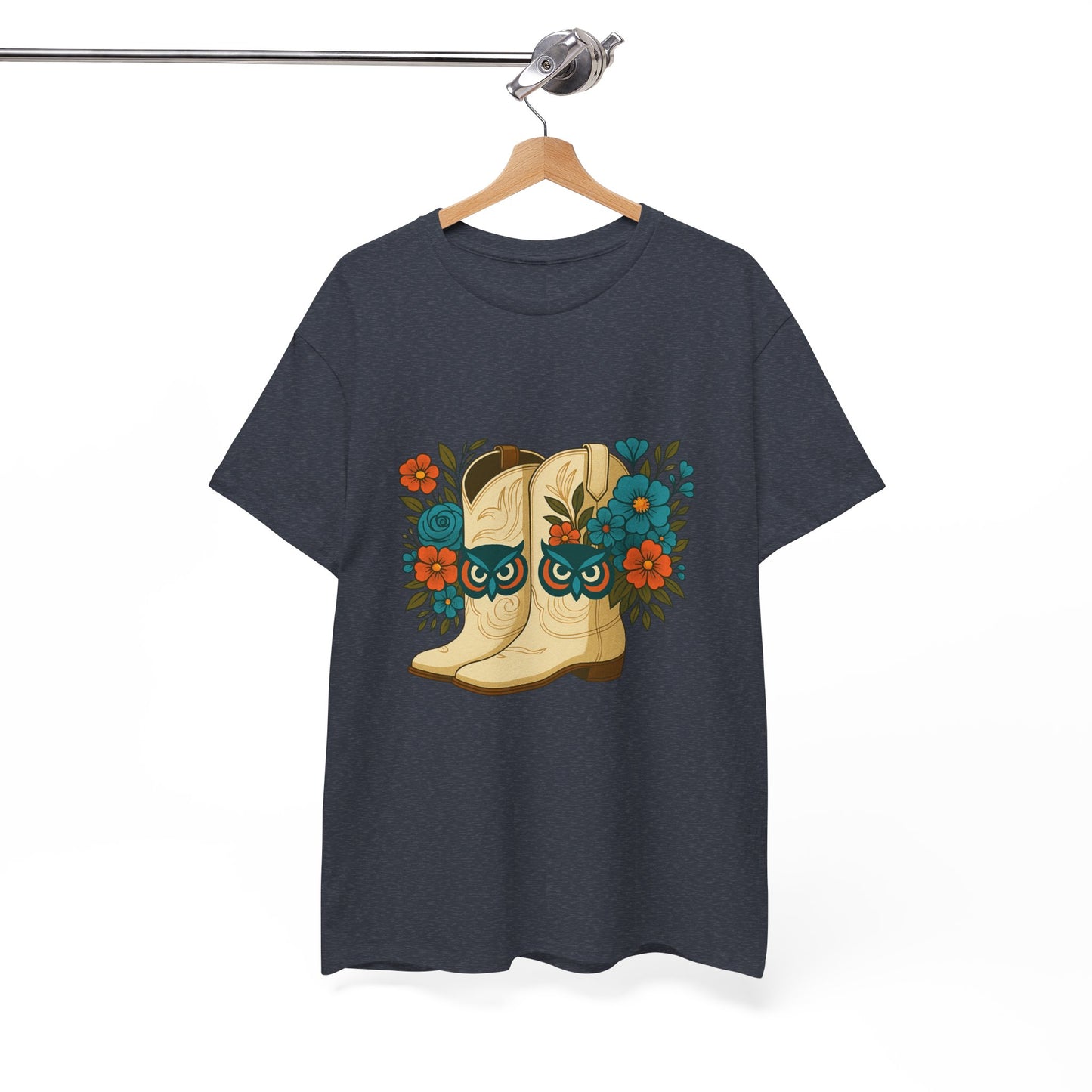Floral Cowboy Boots Tee, Perfect for Country Music Lovers, Western Style Gift, Casual Outfit, Boho Fashion, Farmhouse Decor