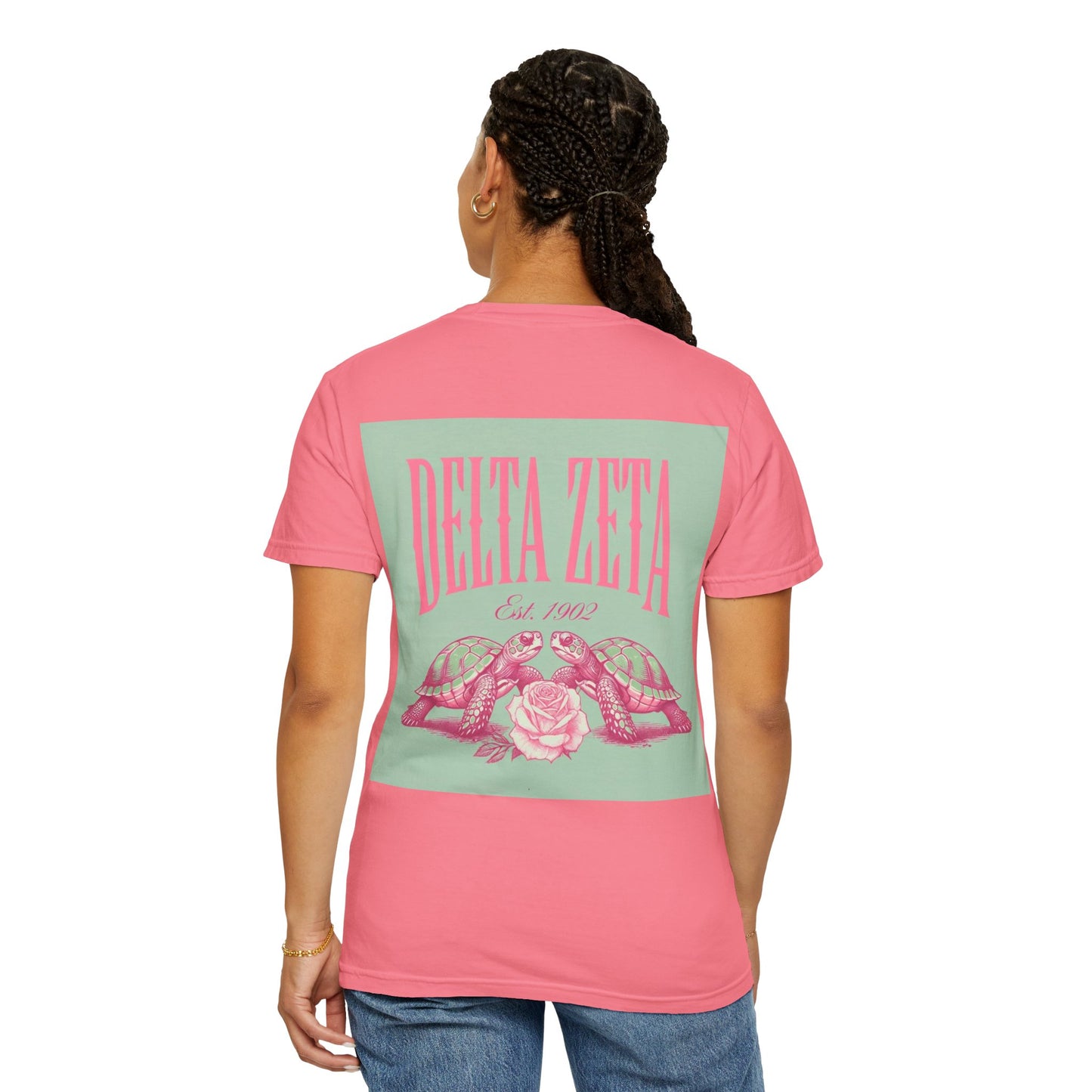 Delta Zeta Unisex T-Shirt, Sorority Shirt, Garment-Dyed Tee, Cute College Top, Sisterhood Apparel, Gift for Sorority Sisters