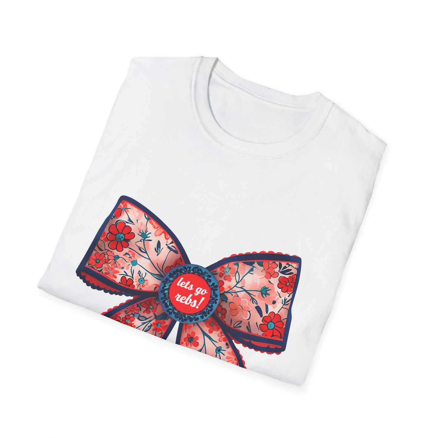 Go rebs coquette bow, Floral Bow T-Shirt | Gift for Her, Casual Wear, Birthday Party, Spring Fashion, Cute Graphic Tee