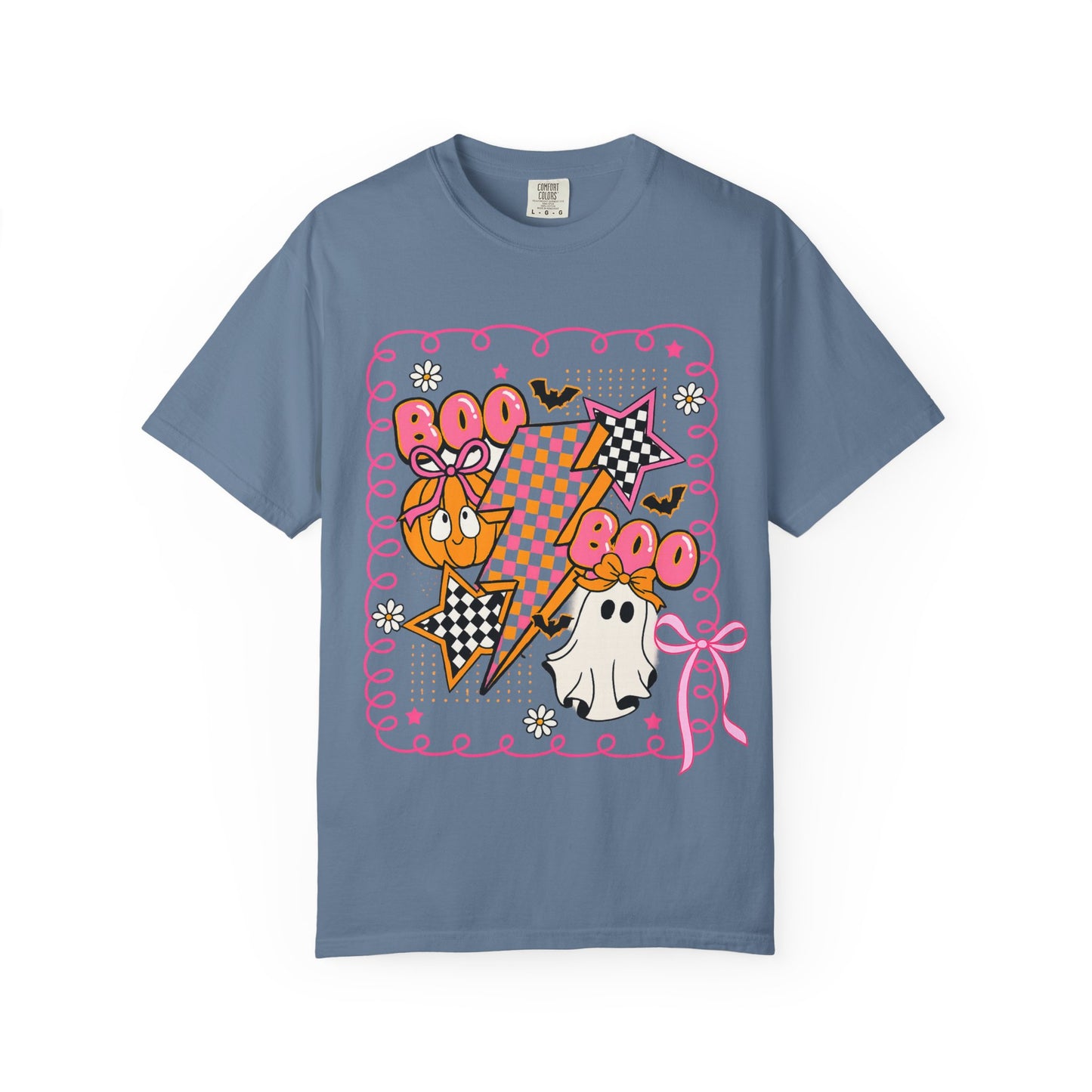 Retro Design Orange & Pink Unisex Halloween T-Shirt