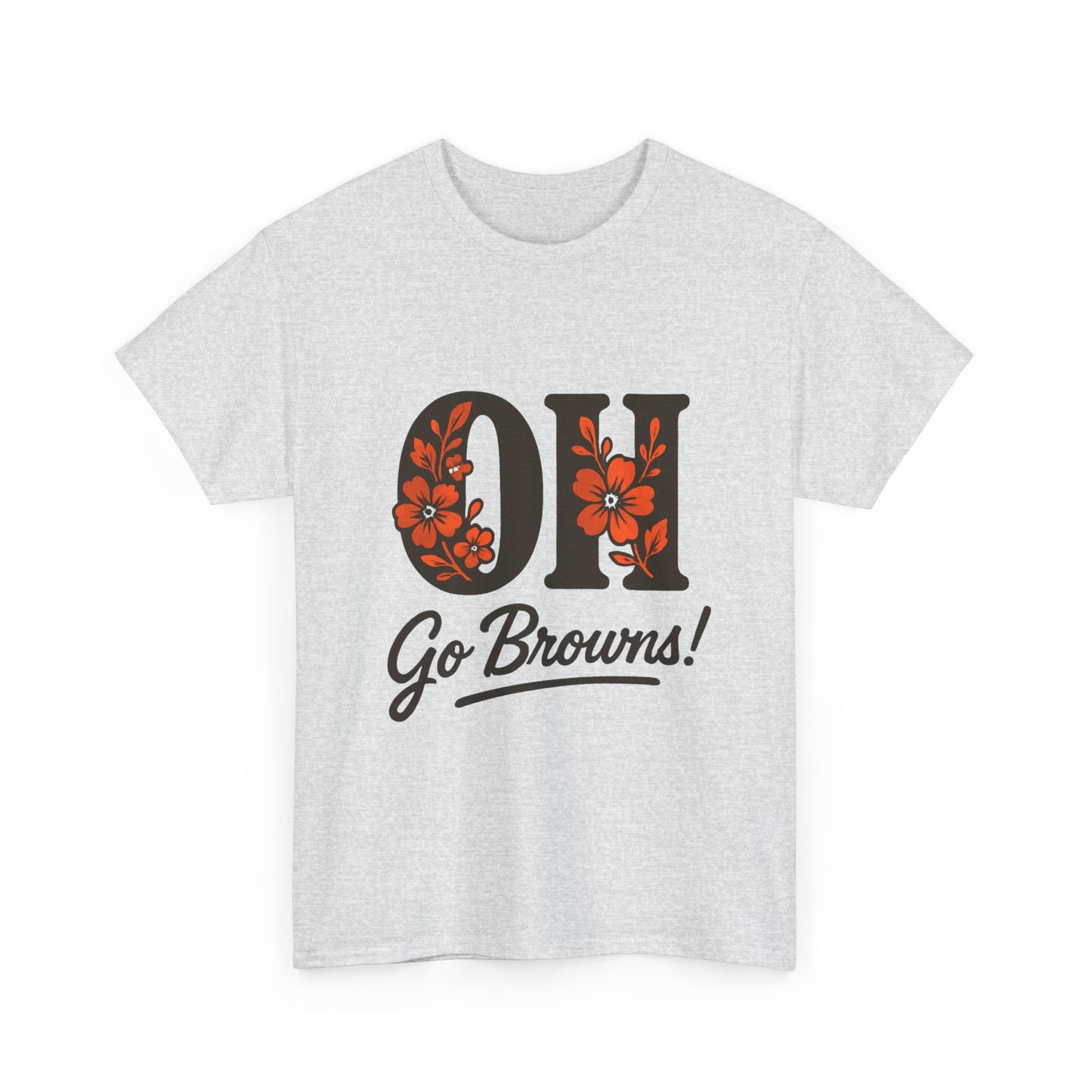 OH Go Browns Floral Unisex Tee, Fan Apparel, Game Day Shirt, Casual Wear, Gift for Sports Lovers