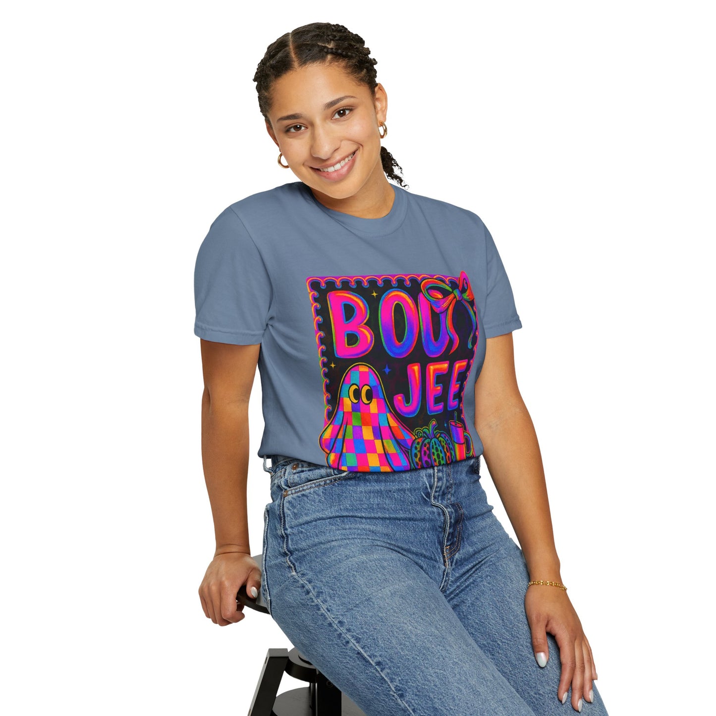 BOOJee Retro Comfort Colors, Garment-Dyed T-shirt, Colorful Graphic Tee, Unisex Streetwear, Fun Gift, Festival Fashion, Vegan Style