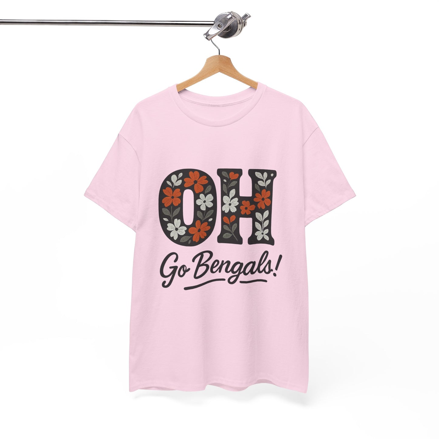Bengals Floral Tee - Unisex Heavy Cotton