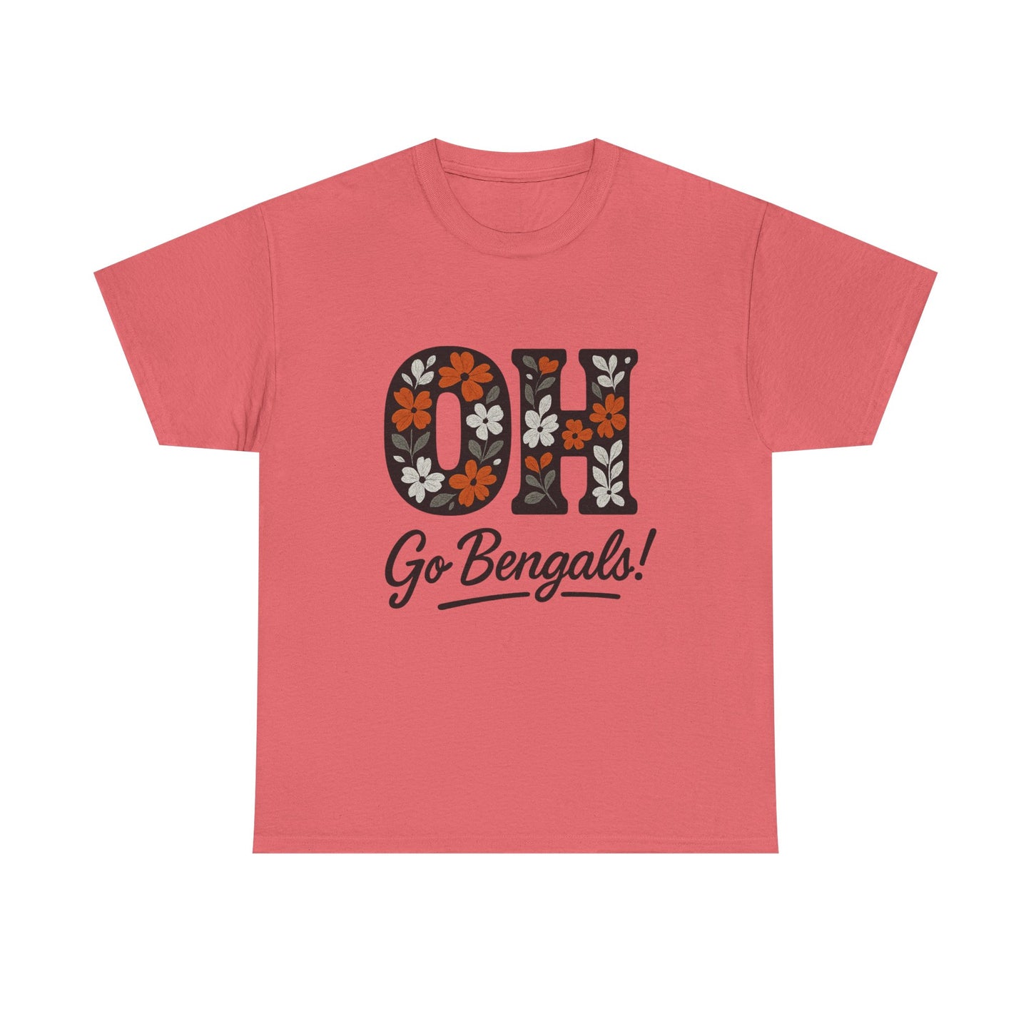 Bengals Floral Tee - Unisex Heavy Cotton