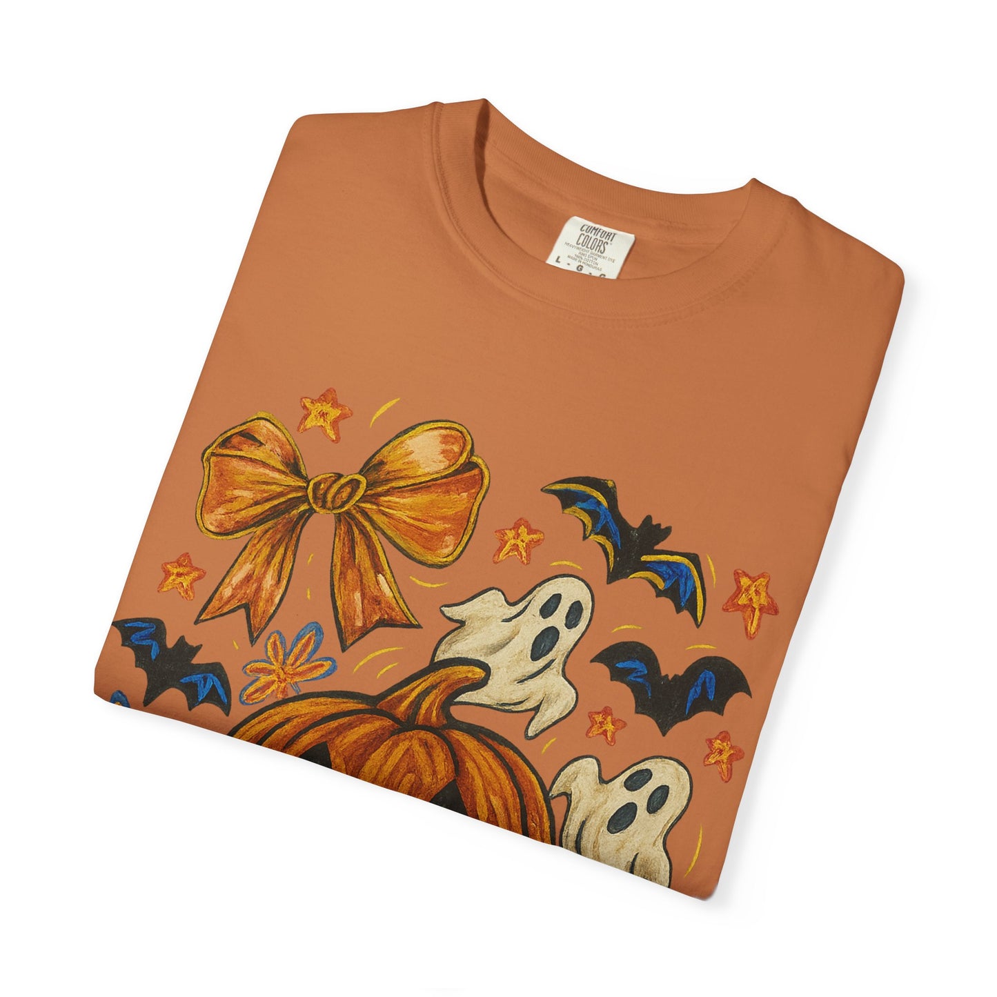 Halloween Ghost & Pumpkin T-shirt, Spooky Season Shirt, Fall Tee, Unisex Halloween Apparel, Ghostly Graphic Tee, Pumpkin Graphic Shirt