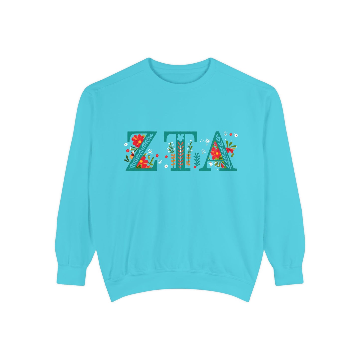 Floral ZTA Unisex Sweatshirt - Cozy Sweater for Sorority Sisters, Perfect Gift, Casual Wear, Spring Outfits, College Apparel