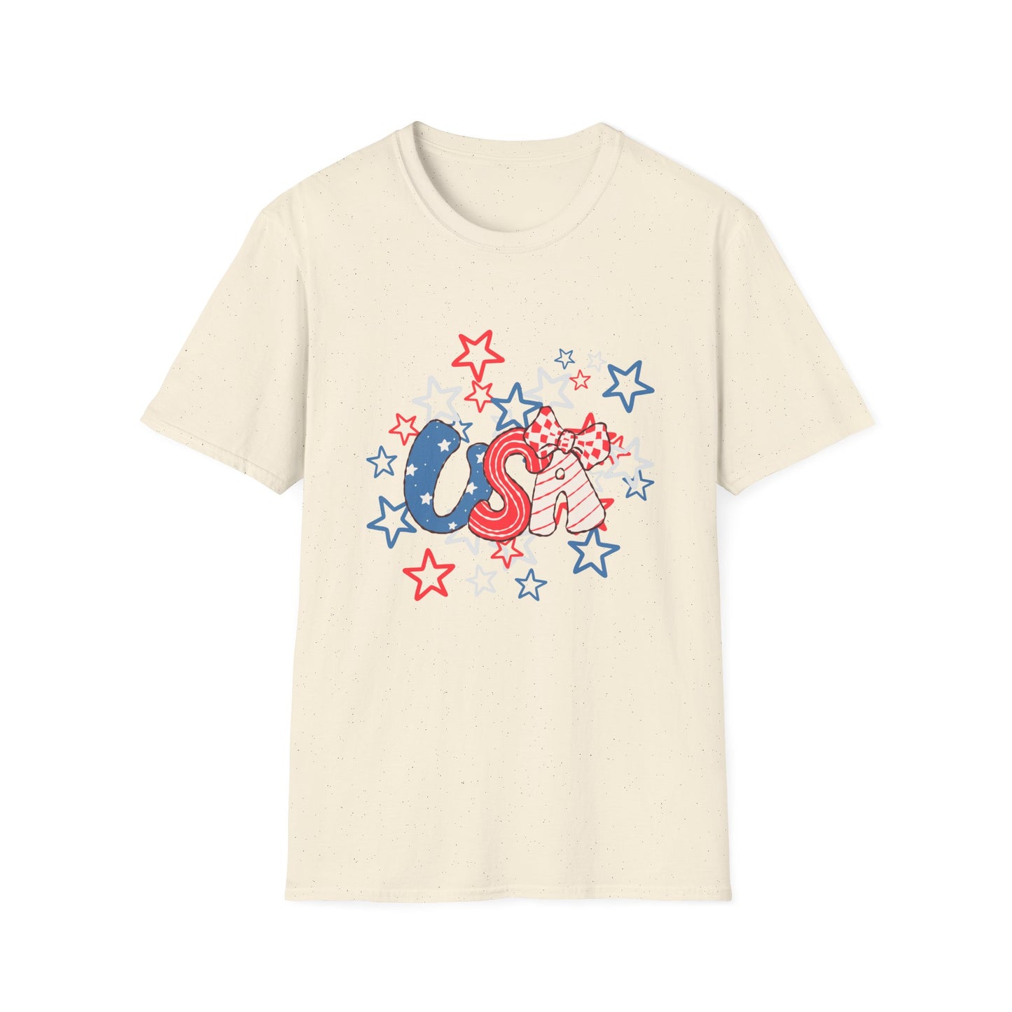 Patriotic Unisex T-Shirt for Independence Day, July 4th Celebration, Star-Patterned Tee, USA Graphic Top, Casual American Apparel