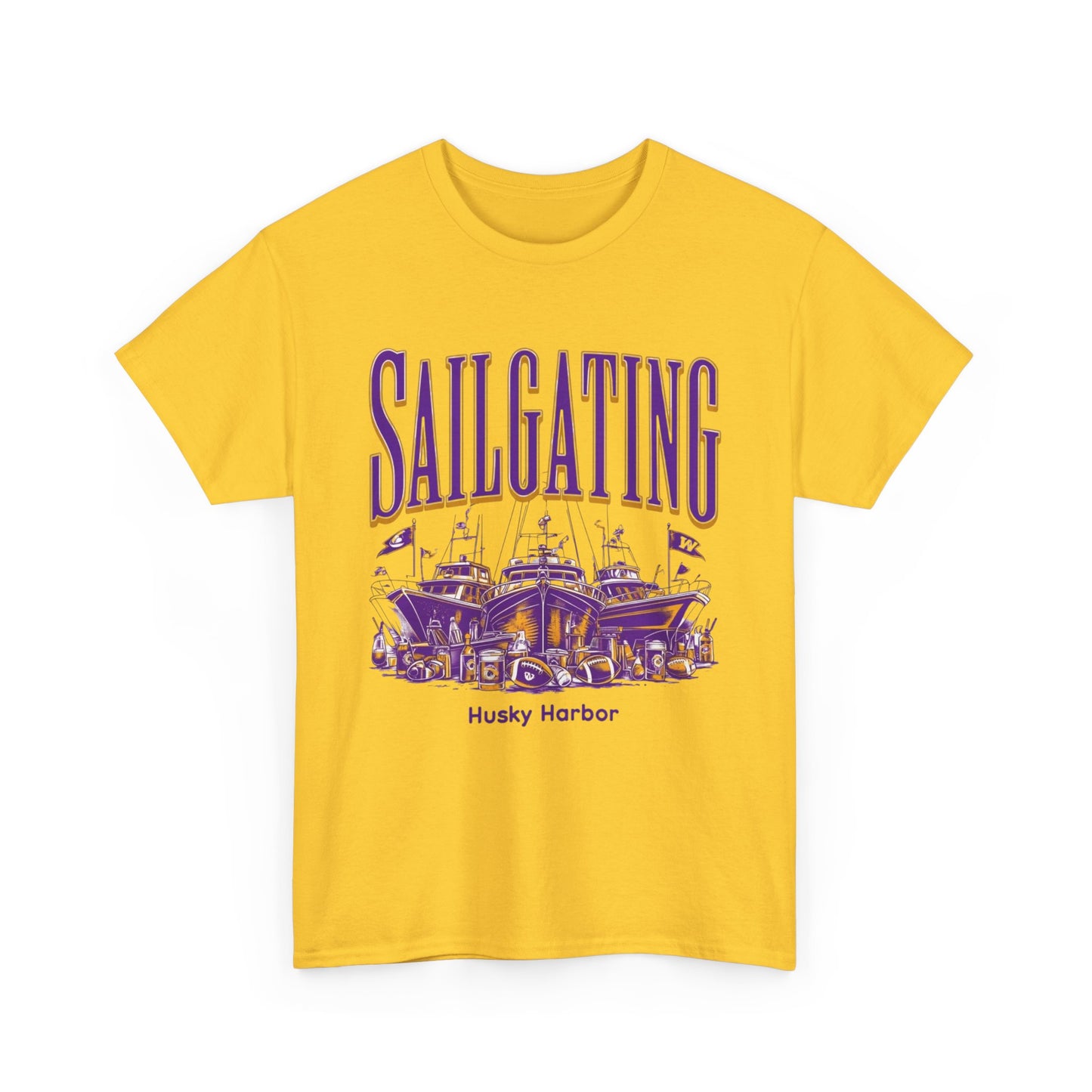 Sailgating Tee - Washington Huskies Unisex Heavy Cotton Shirt