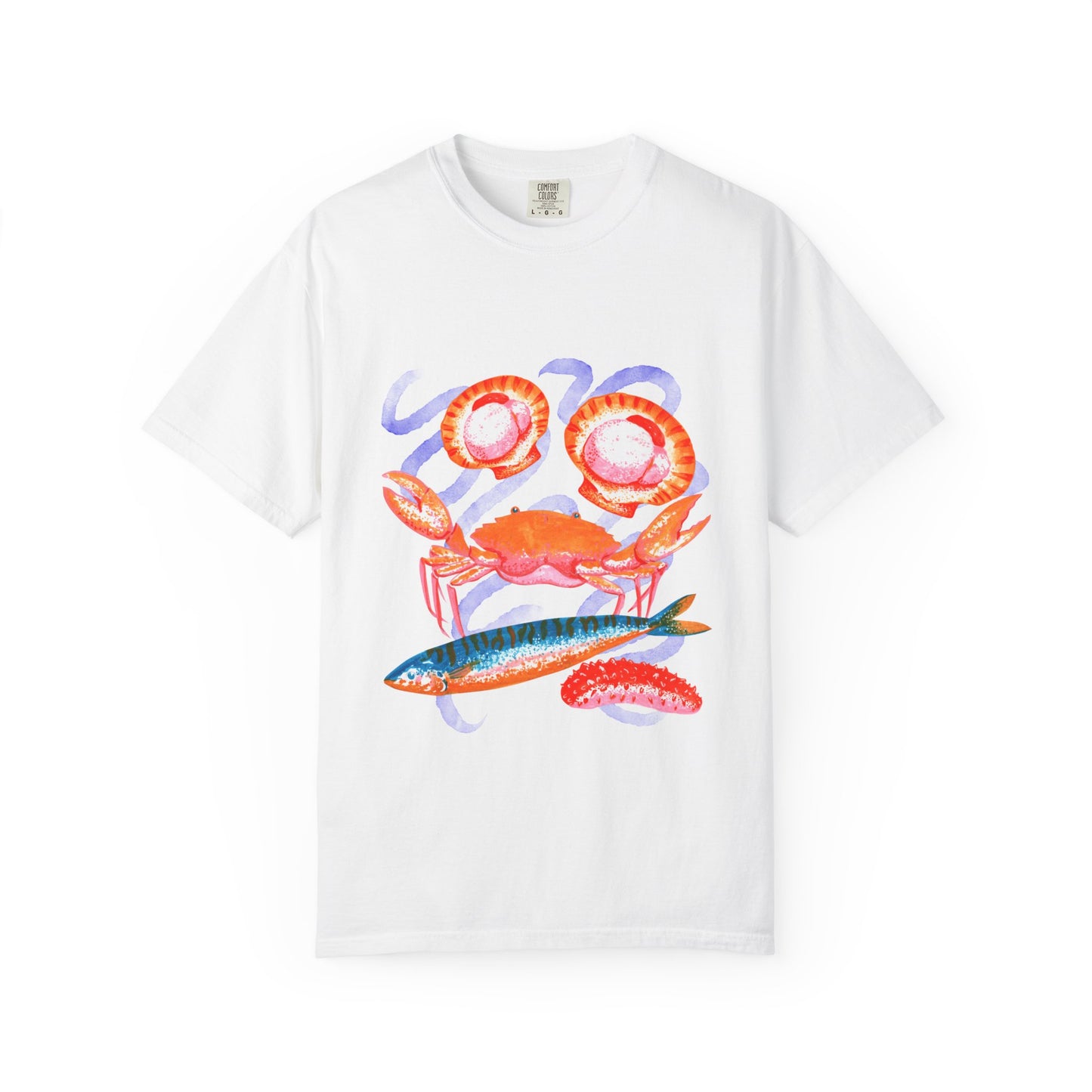Retro Seafood Graphic T-Shirt - Fresh Catch Comfort Colors Tee