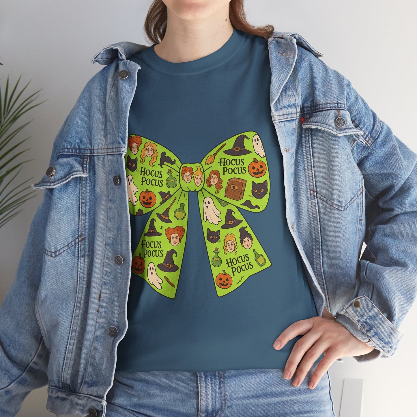 Halloween Graphic Tee, Spooky Season Unisex Shirt, Hocus Pocus Bow Tee, Autumn Style Shirt, Trick or Treat Apparel