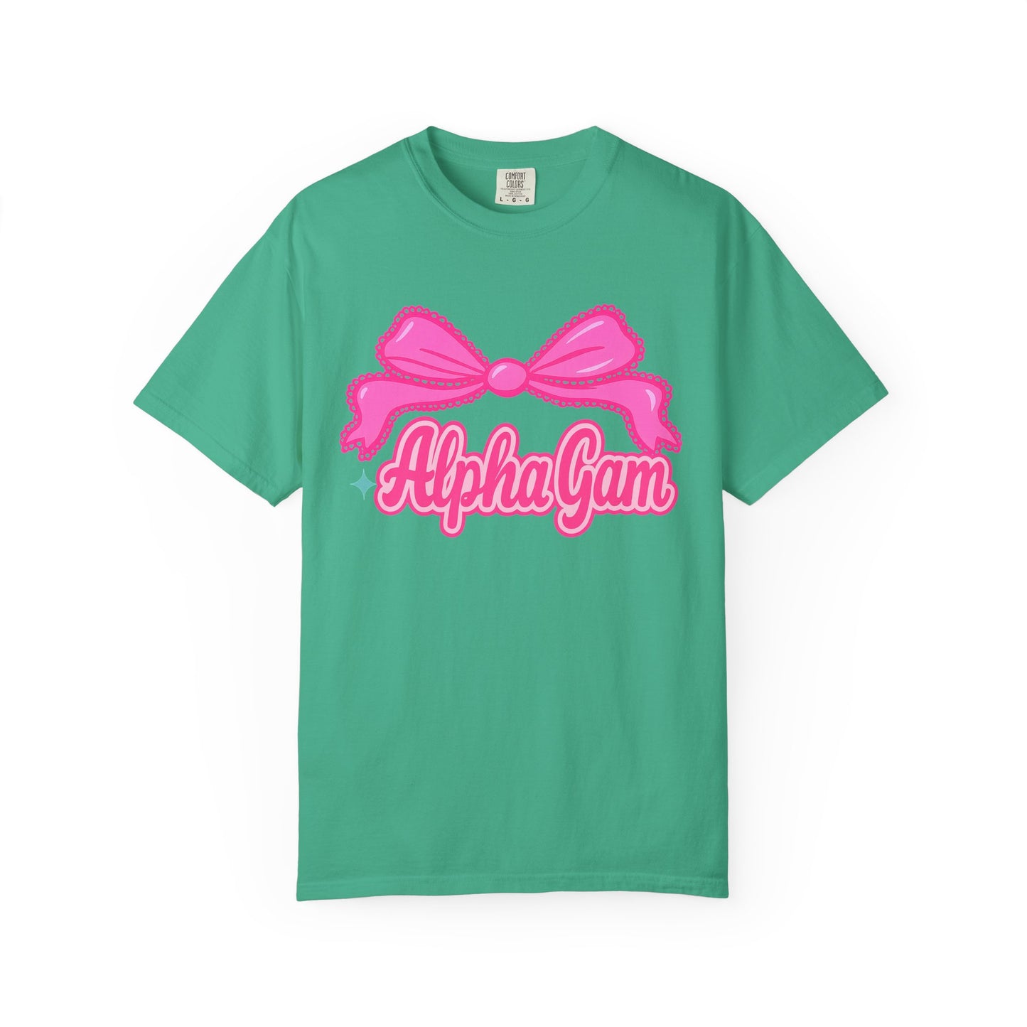 AlphaGam Bow T-Shirt | Unisex Garment-Dyed Tee for Sorority Sisters, College Apparel, Gifts for Greek Life, Casual Outfit, Sorority [...]