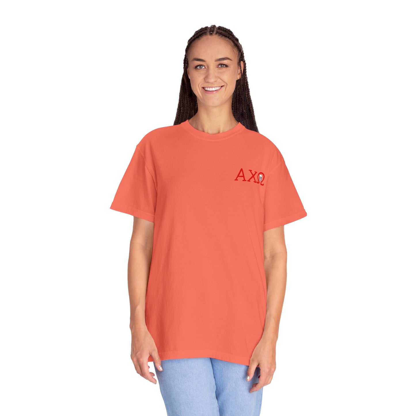 Alpha Chi Omega Garment-Dyed T-shirt, Unisex College Apparel, Sorority Shirt, Graduation Gift, Vintage Style Tee