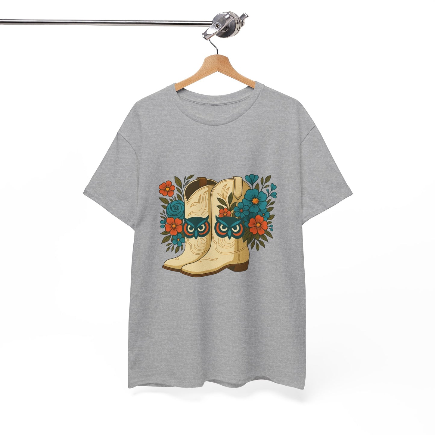 Floral Cowboy Boots Tee, Perfect for Country Music Lovers, Western Style Gift, Casual Outfit, Boho Fashion, Farmhouse Decor