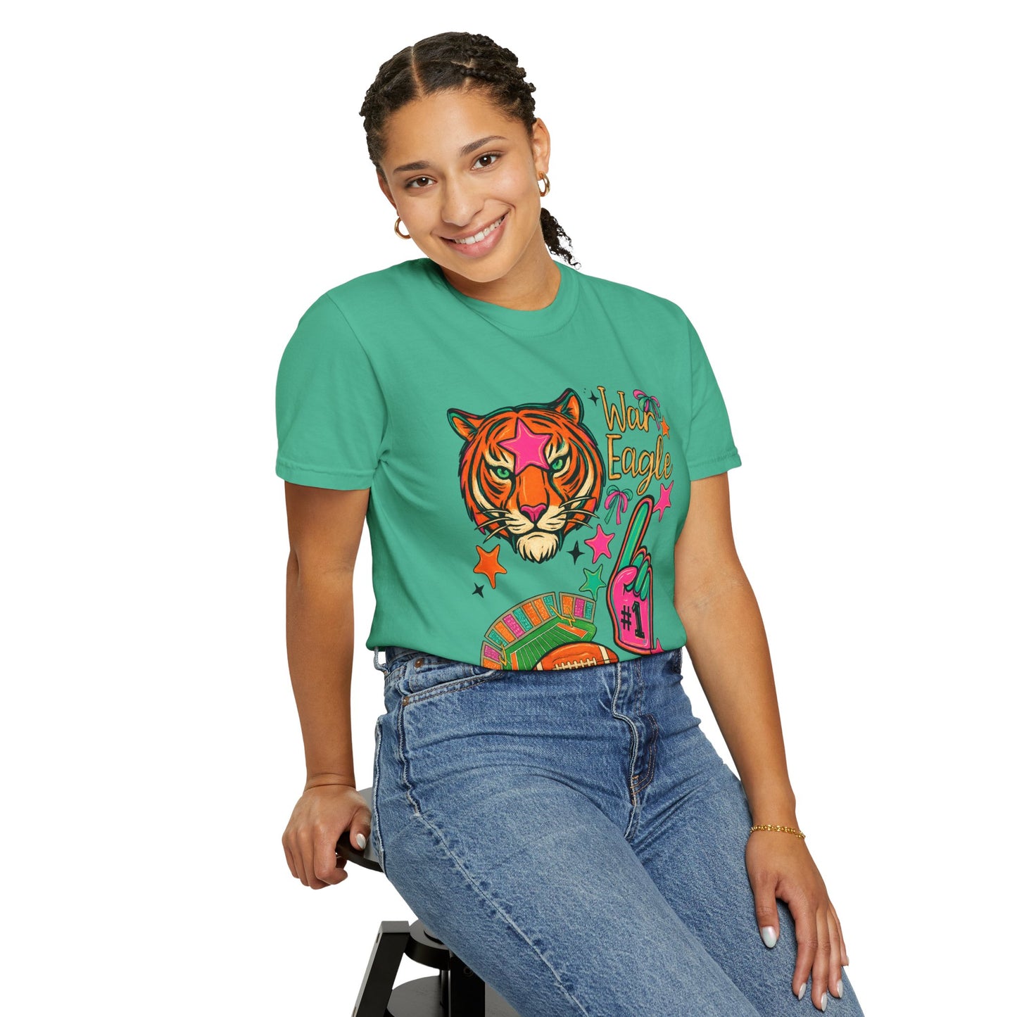 Vintage Preppy Tiger Football Game Day Unisex T-shirt